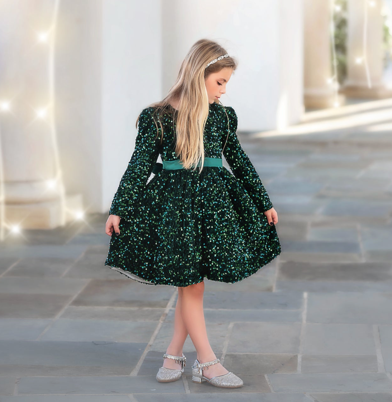 EMMA SEQUIN DRESS EMERALD