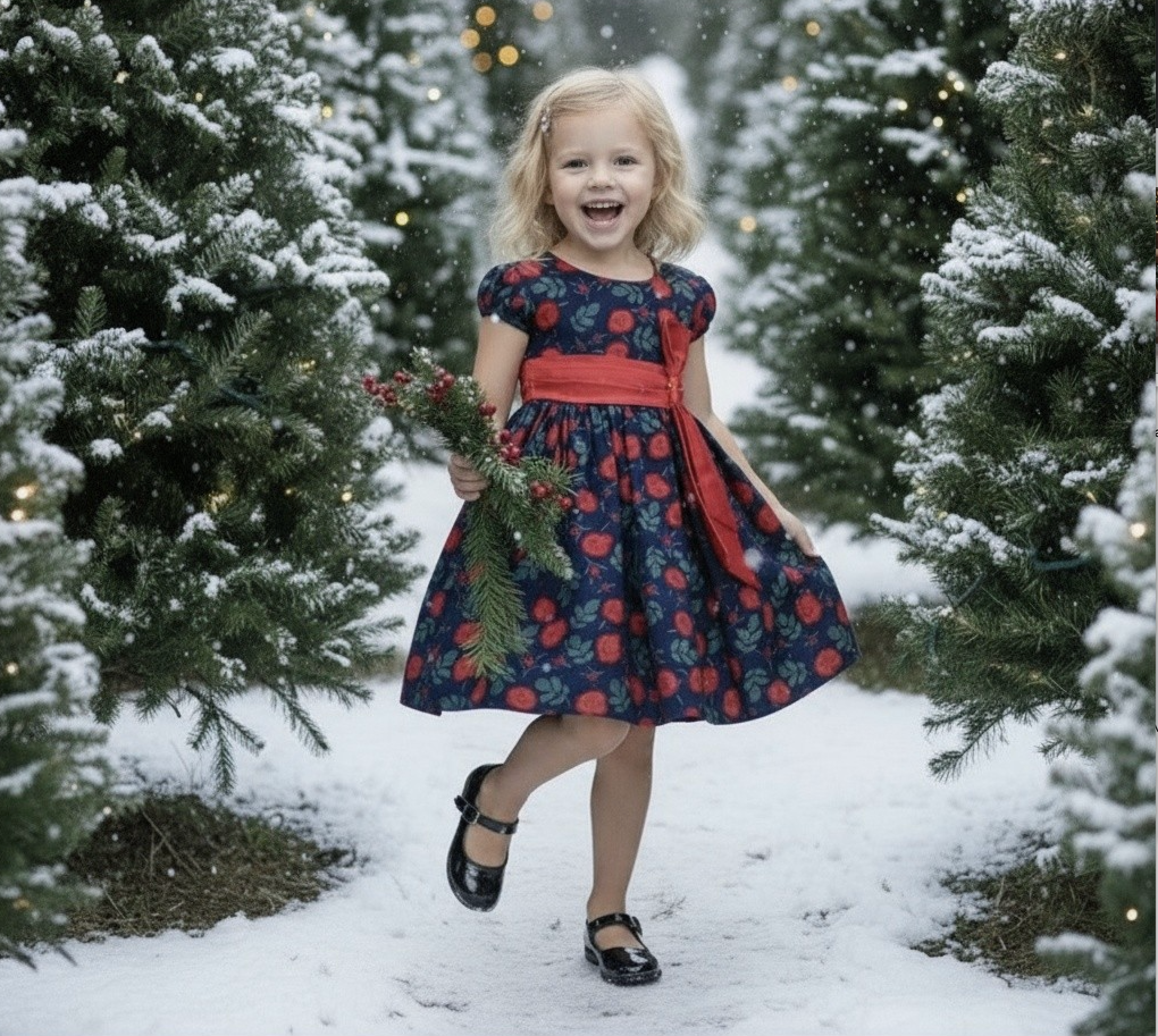ISLA DRESS NAVY ROSE FLORAL
