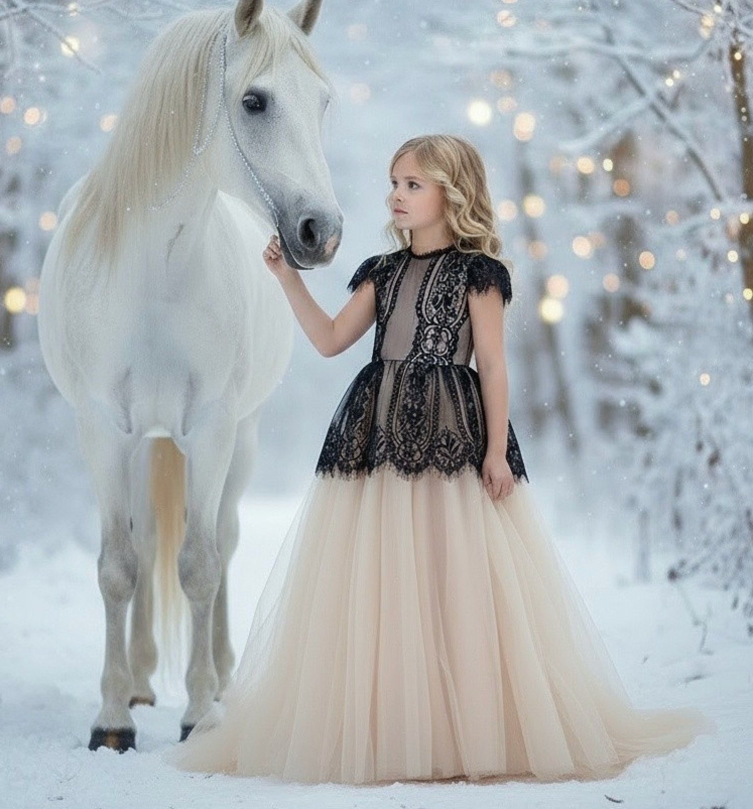 GWENDOLYN GOWN BLACK/NATURAL