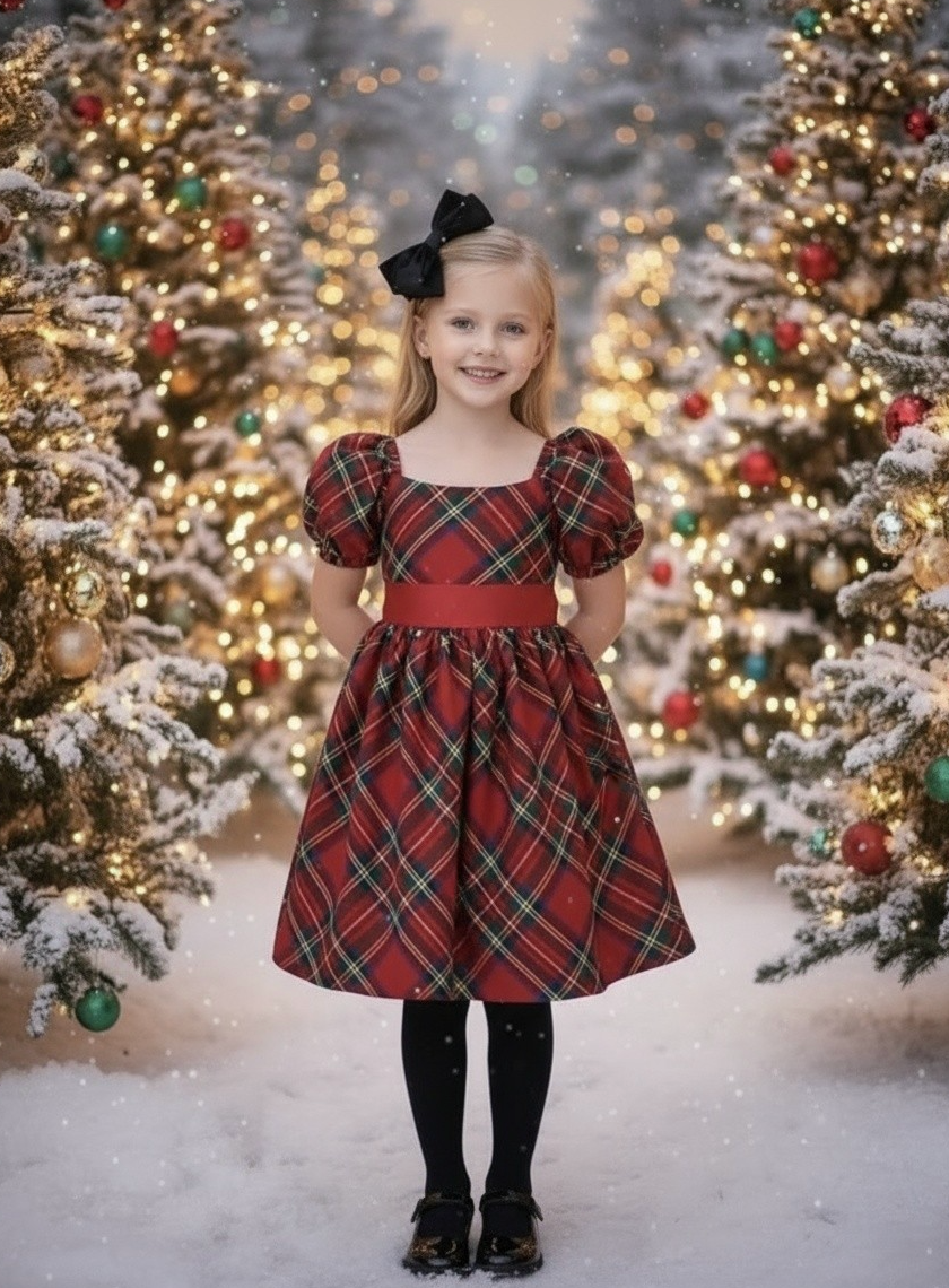 ARIELLE DRESS STEWART TARTAN