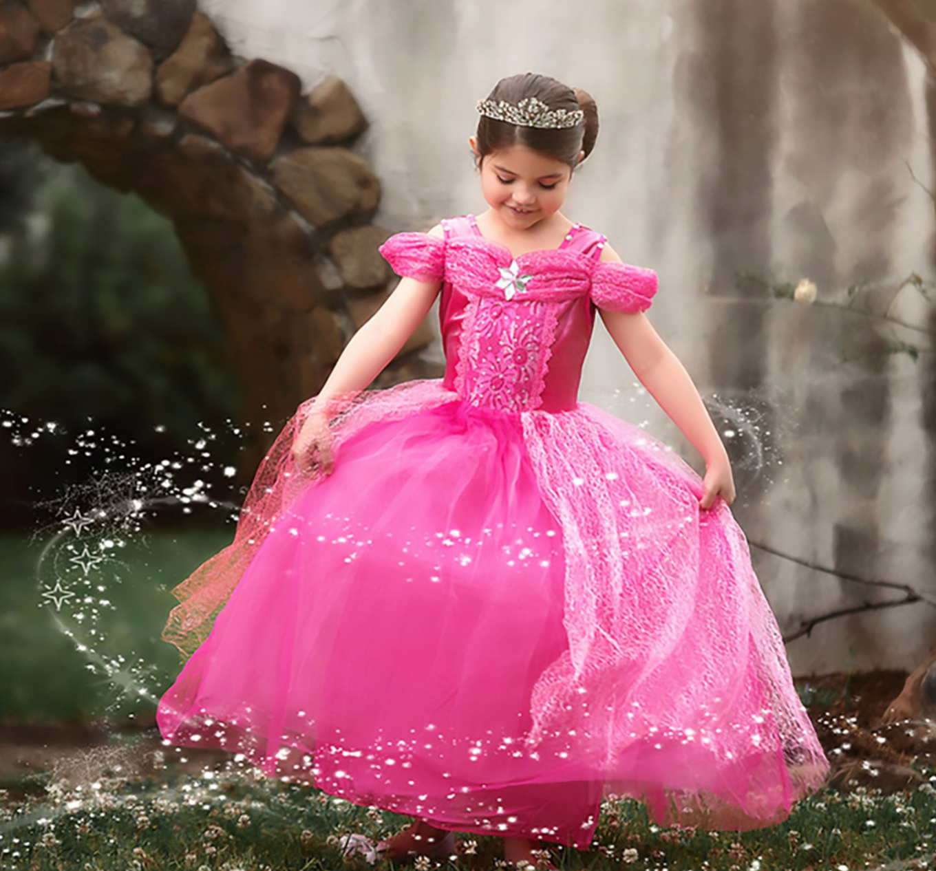 Pink Princess Dress Costume For Toddler Girls