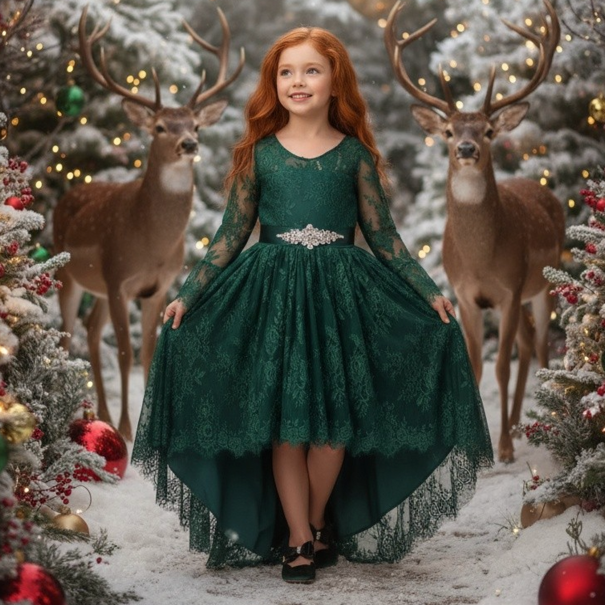 Ainsley Dress Belt Set Emerald