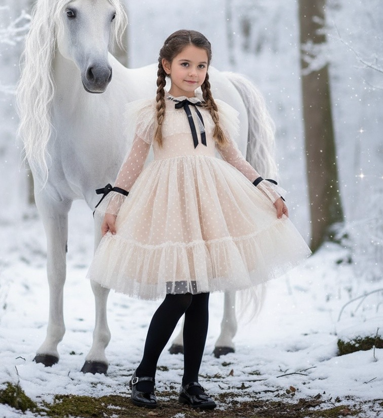 blue dress for baby girl Elle Dress Ivory