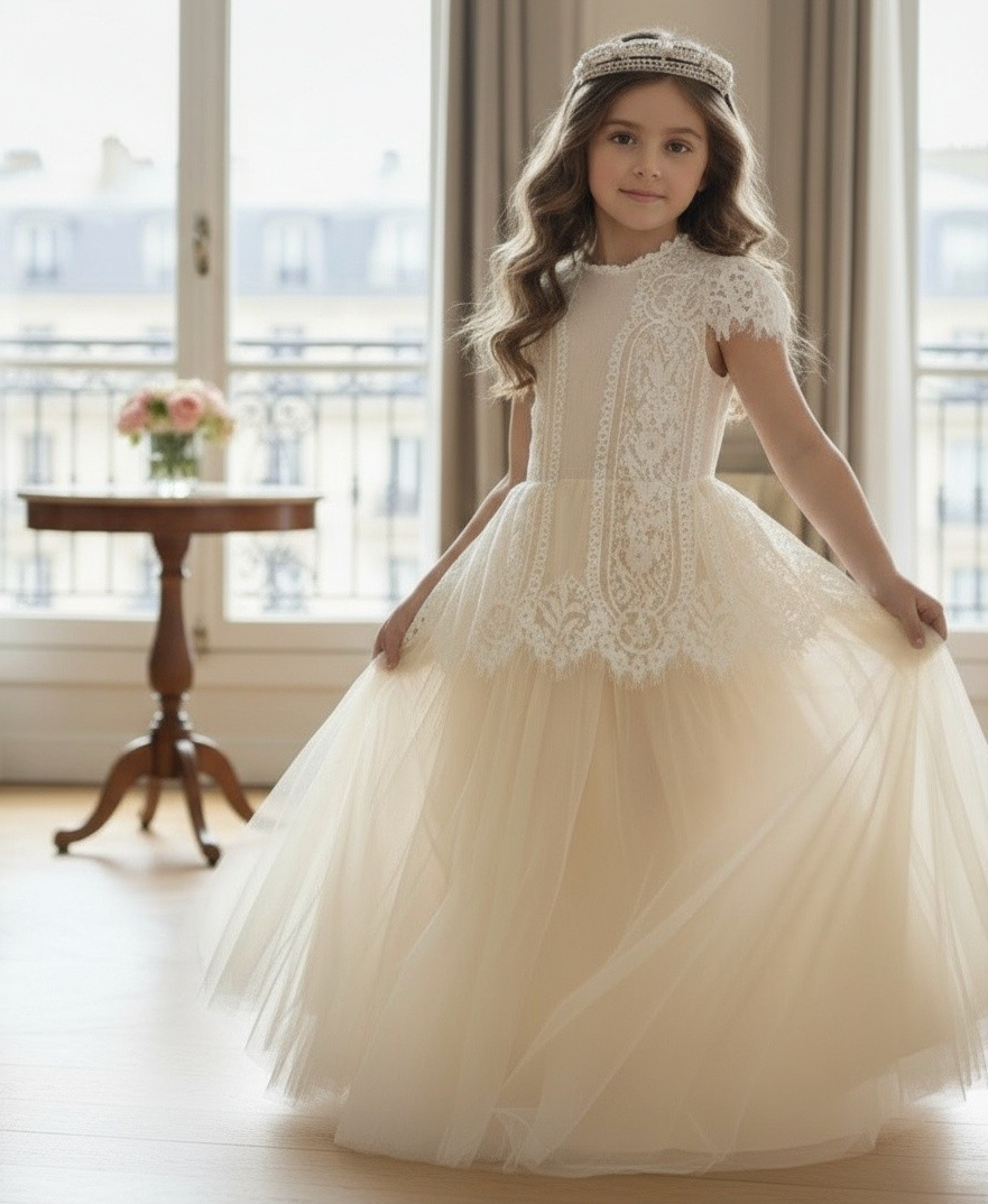 GWENDOLYN GOWN-WHITE/NATURAL