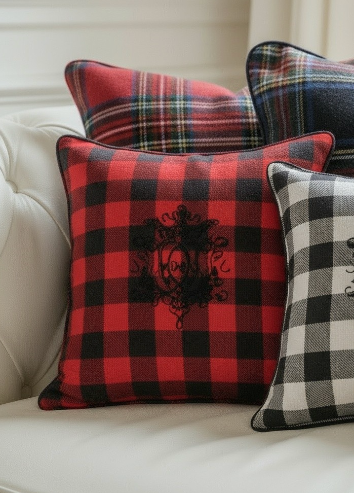 BUFFALO CHECK PILLOW CASE RED