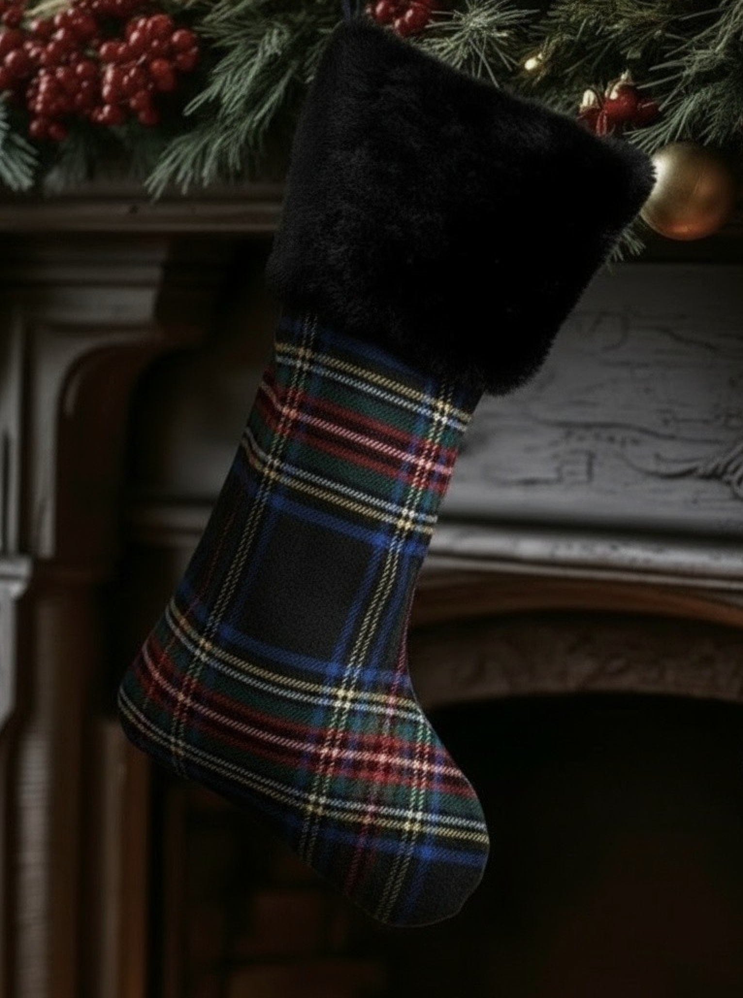 ST. ANDREWS TARTAN STOCKING BLACK