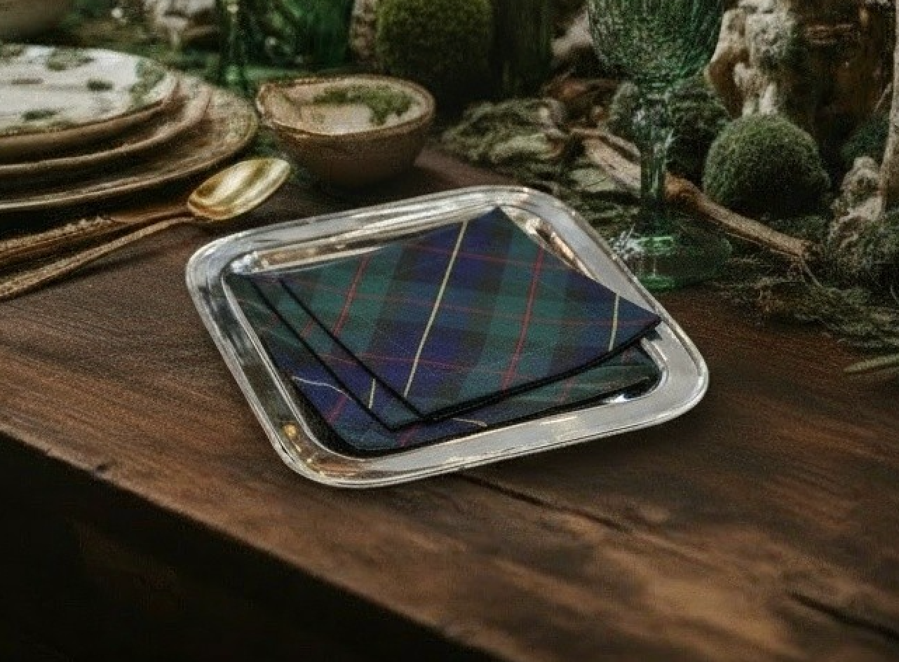 BLACK WATCH COCKTAIL NAPKINS, SET OF 4