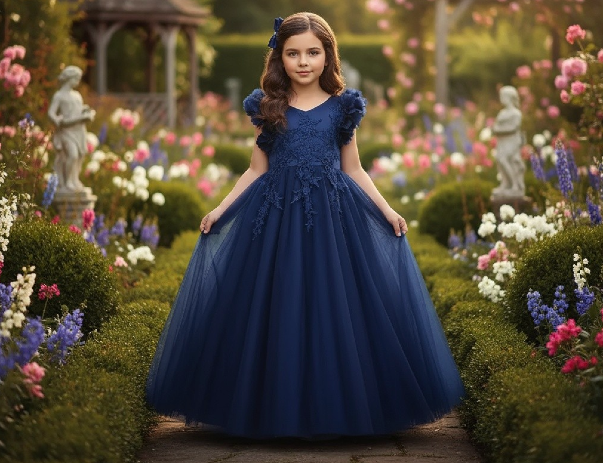 trish scully dresses Bianca Gown Navy 4 Voluminous tuling and satin Configuration:Chrome Pull length: Mini Jones New York Women's
