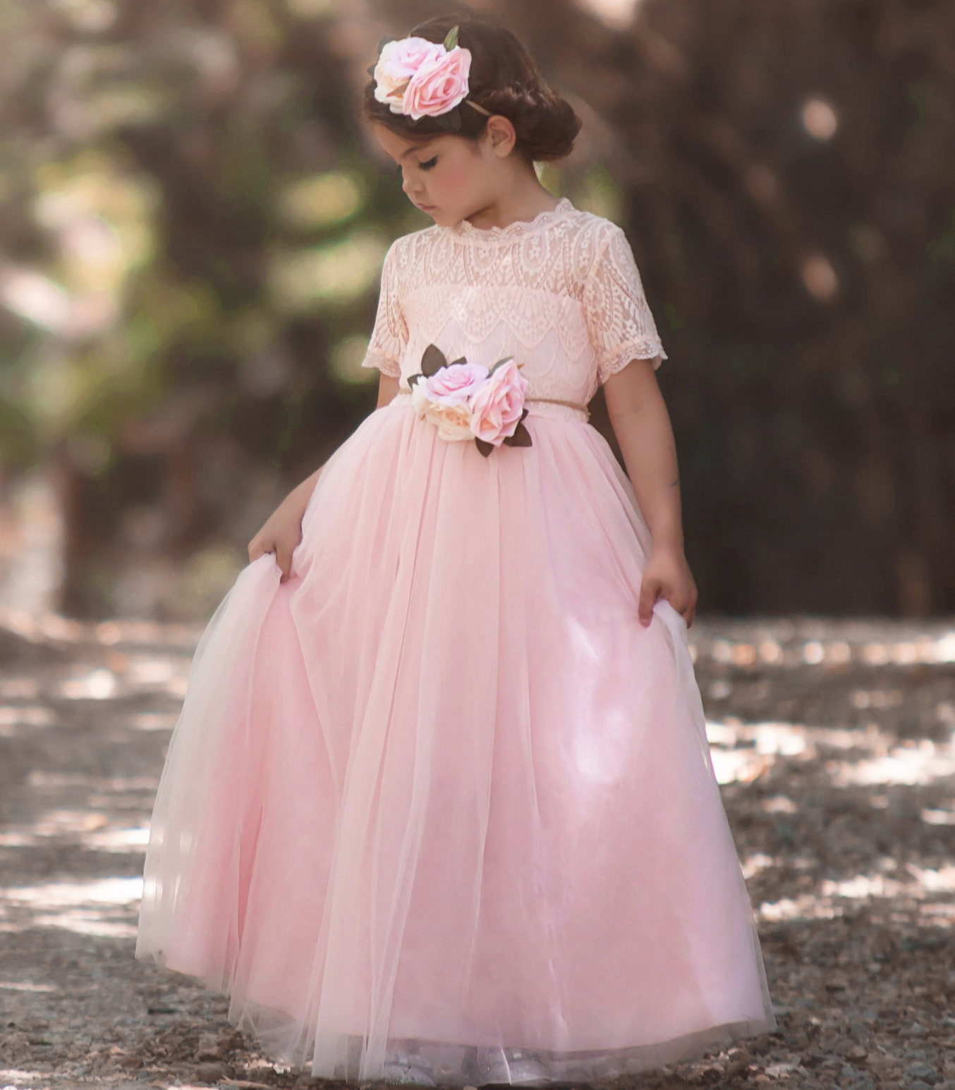 GRACIE GOWN & BELT SET PINK