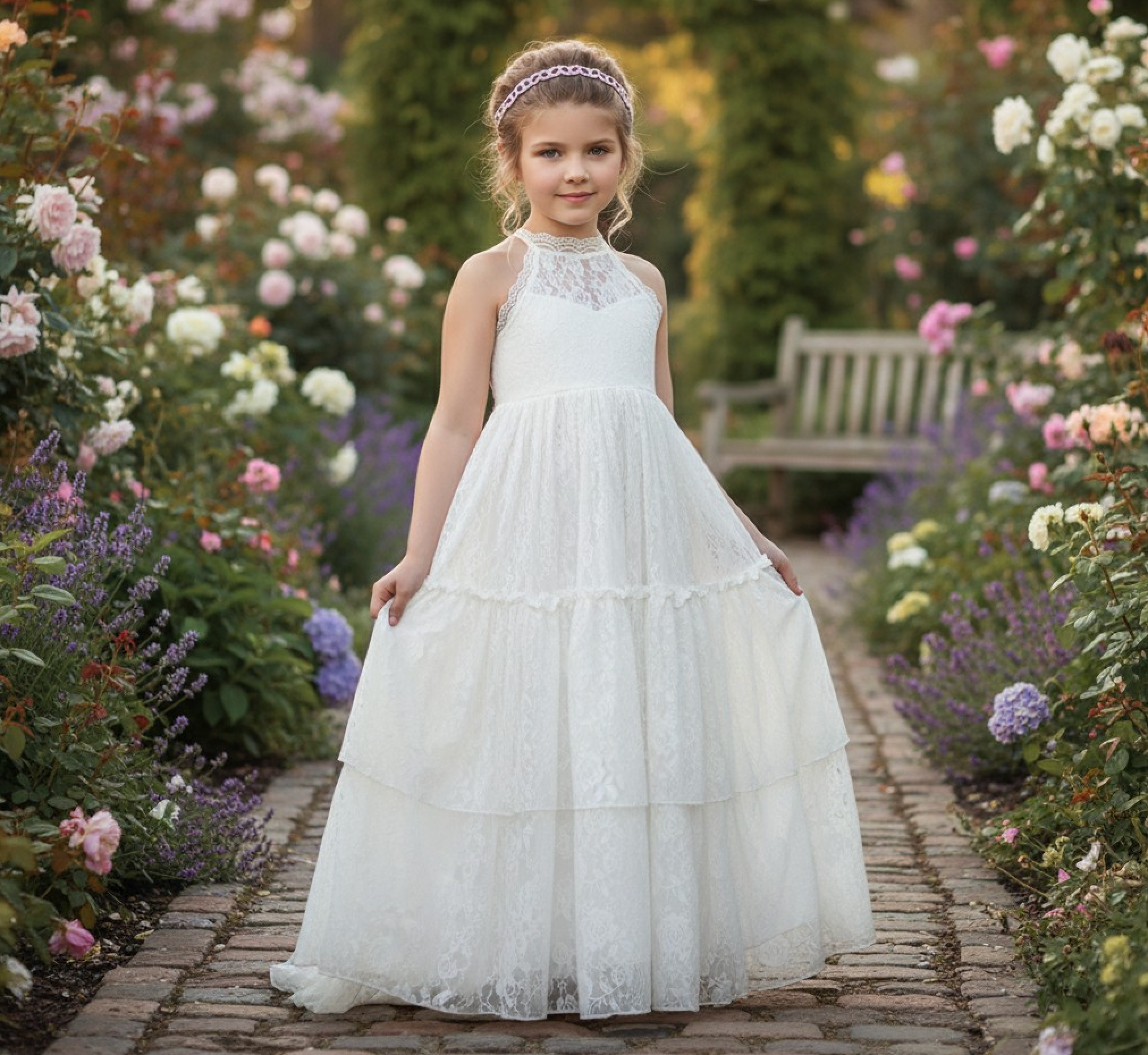 childrens white maxi dress Dominique Maxi Dress White 3