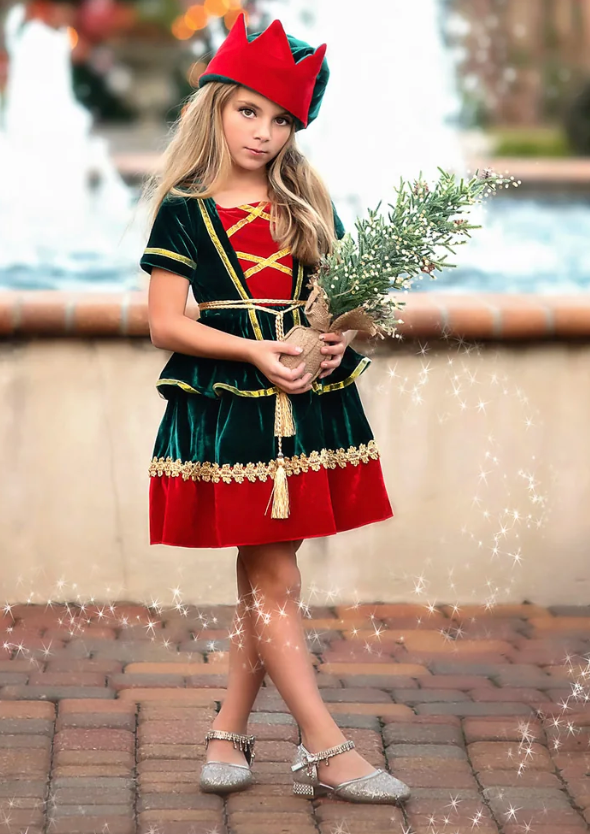 JANIE THE ELF DRESS & HAT SET
