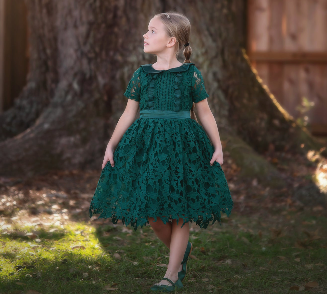 EVANGELINA DRESS EMERALD