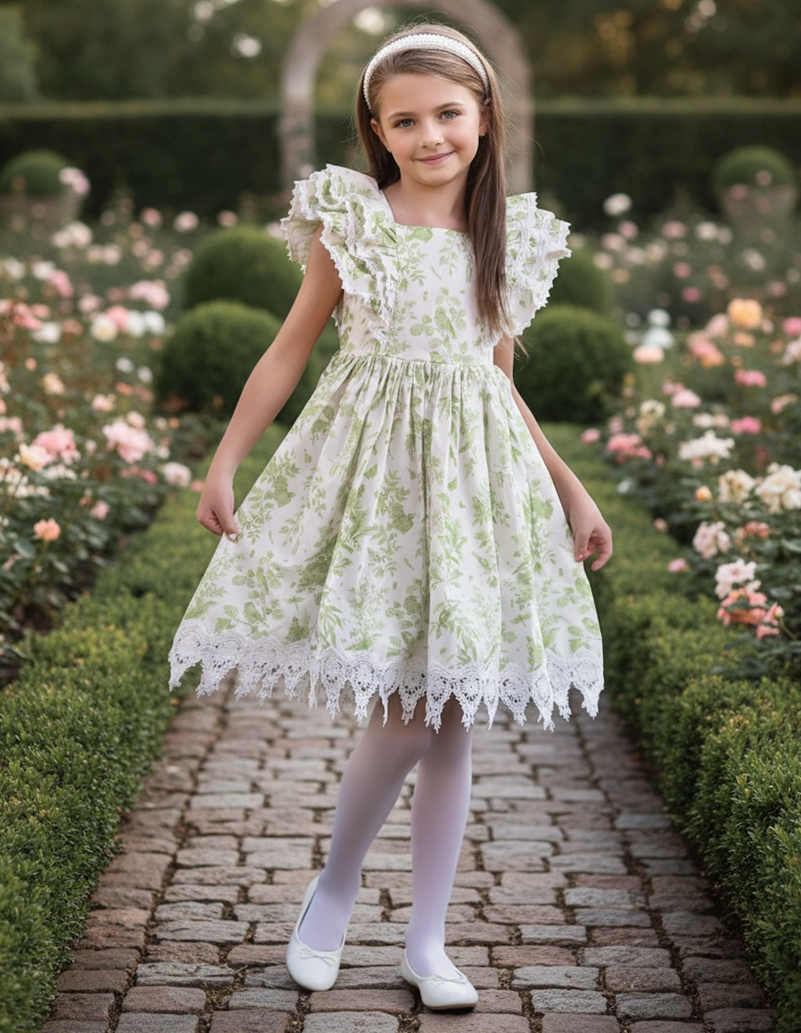 ANNA DRESS GREEN FLORAL