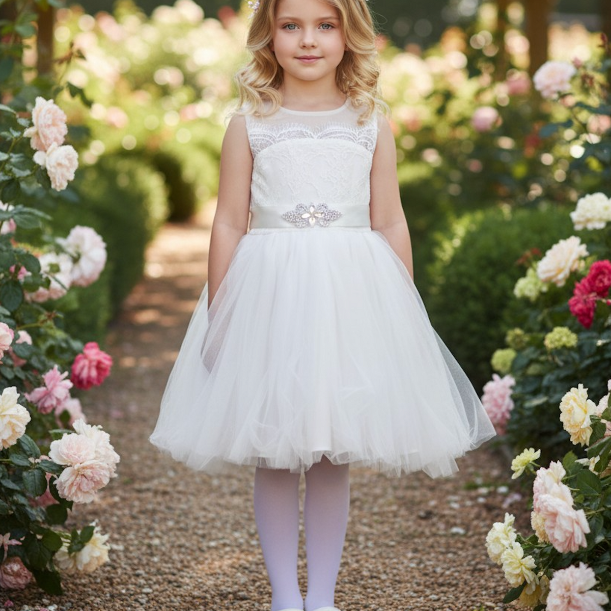 Francesca Dress & Belt Set White 14