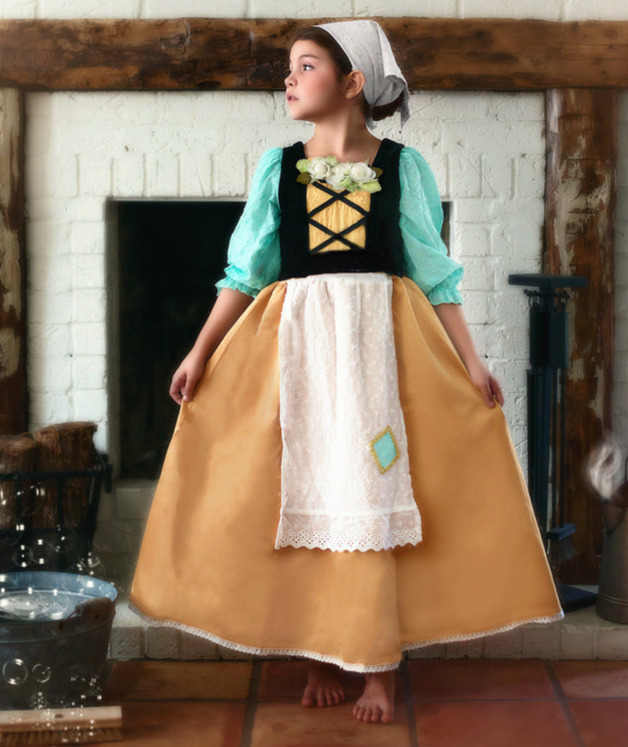 FAIR MAIDEN DRESS & HEAD SCARF SET