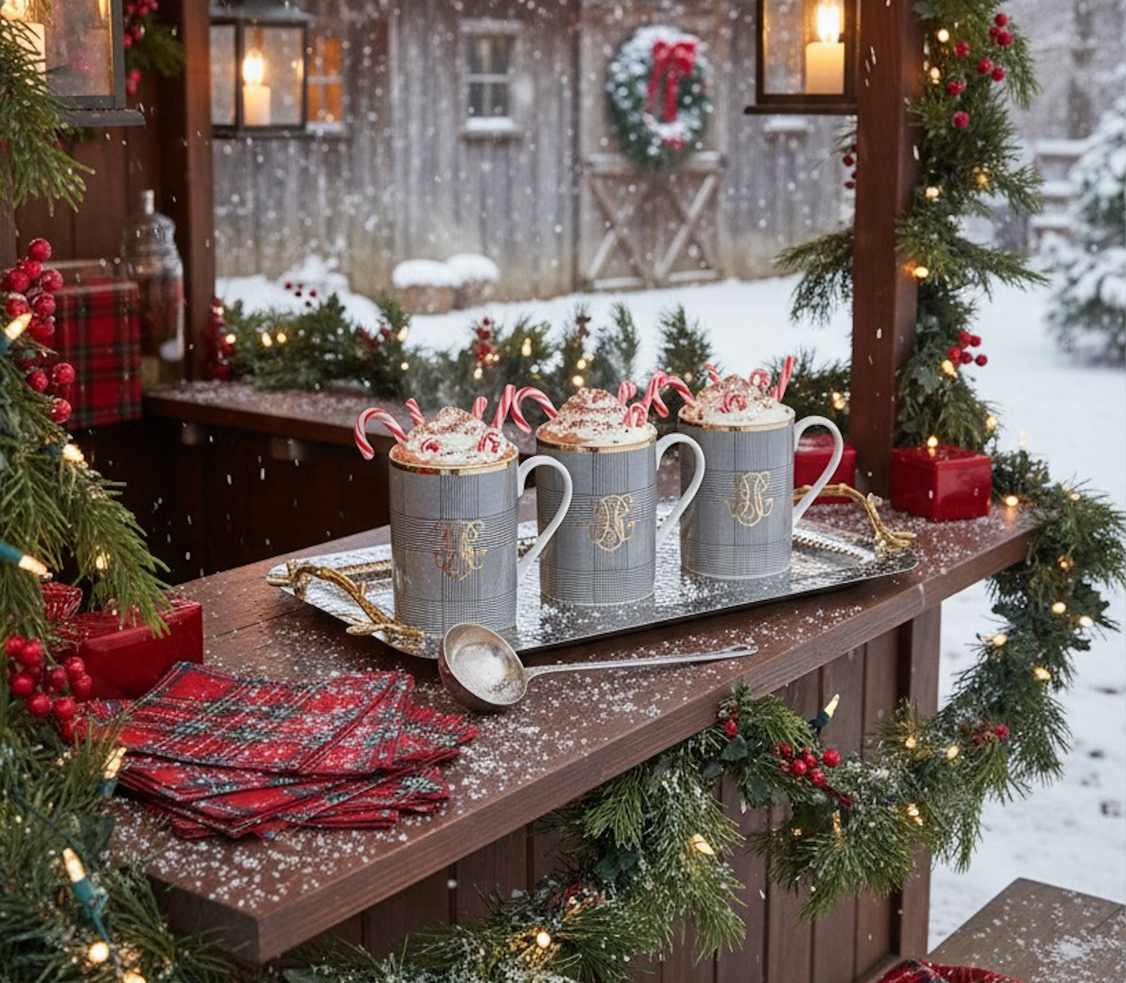 GLEN PLAID MUGS SET OF 4