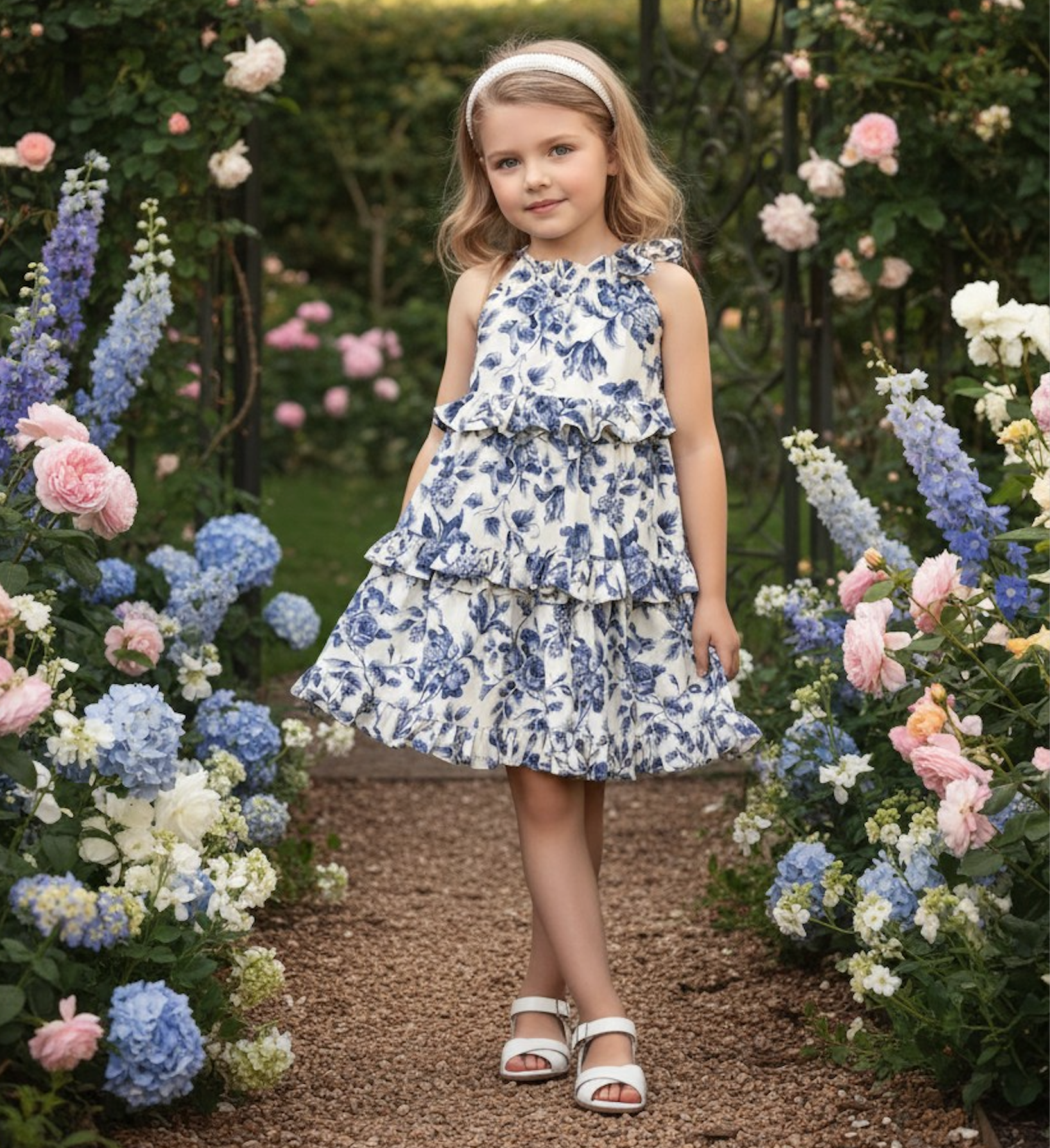 ZOEY DRESS BLUE FLORAL