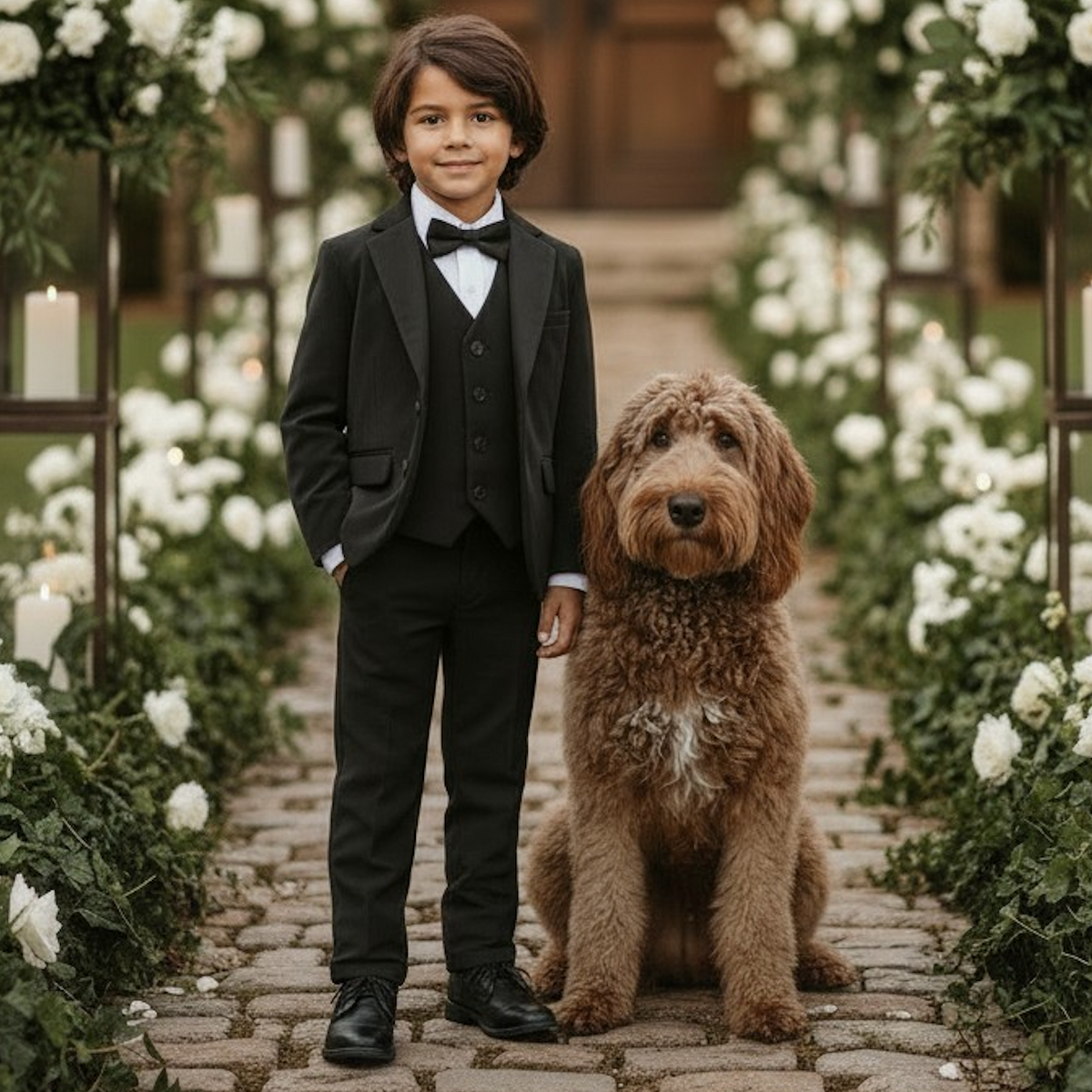 Boys Saville Row Black Tuxedo 3pc. Set