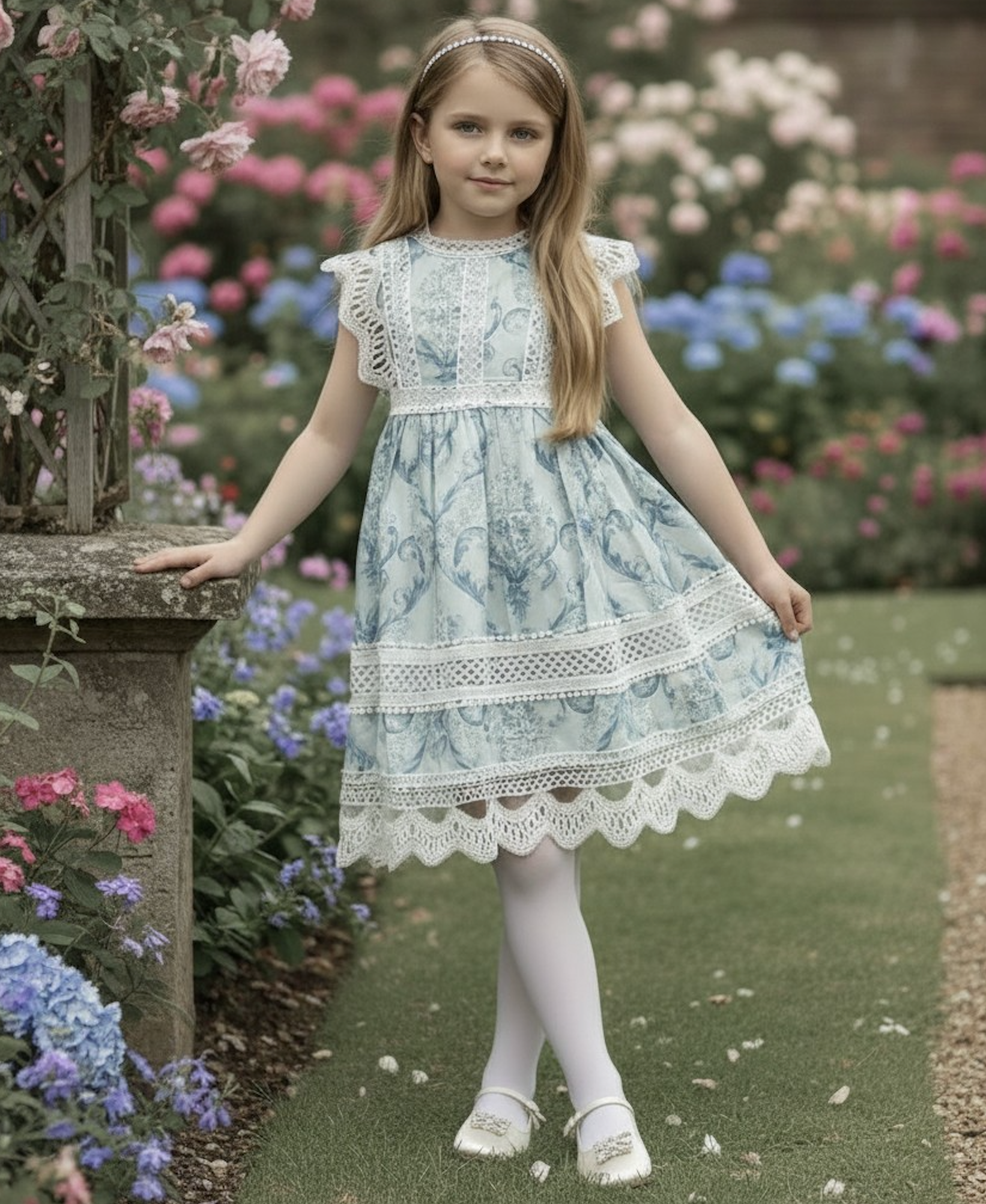 EVERLY DRESS BLUE FLORAL