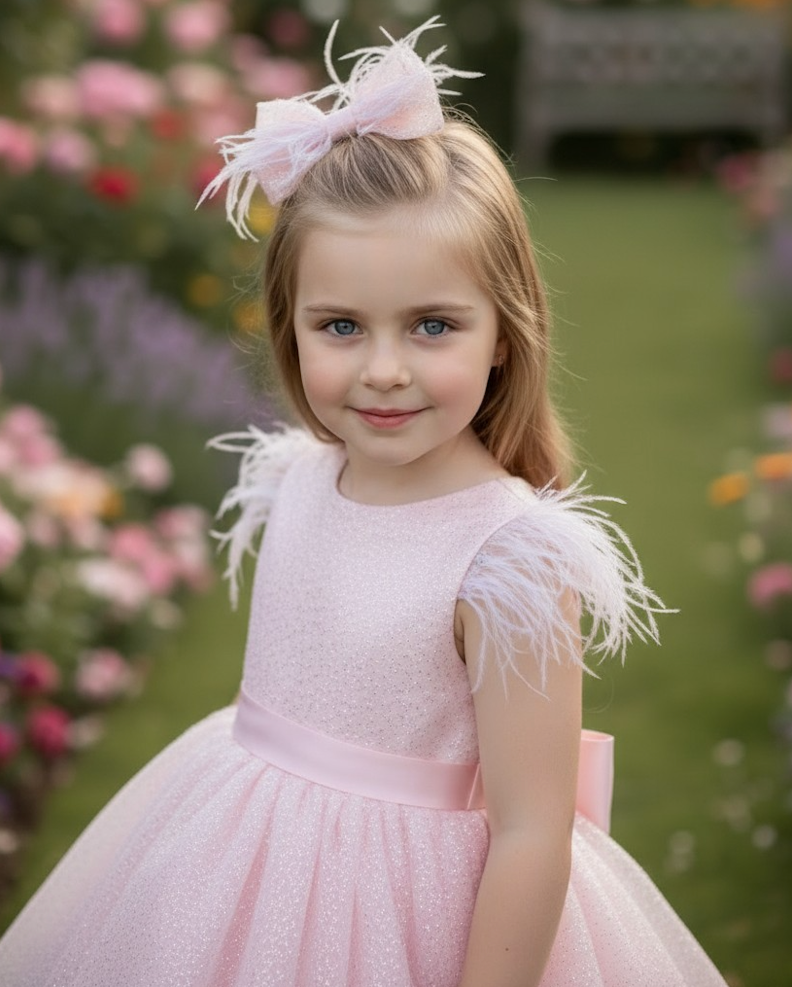 ELIANA DRESS & BOW SET BLUSH PINK