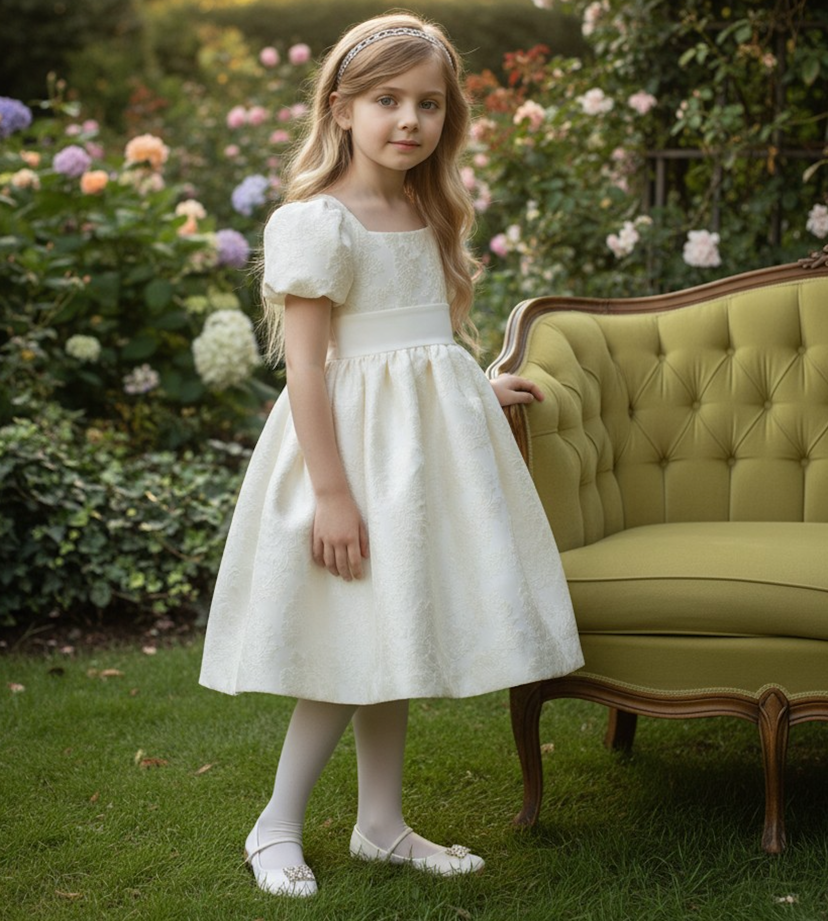 ARIELLE DRESS IVORY JACQUARD