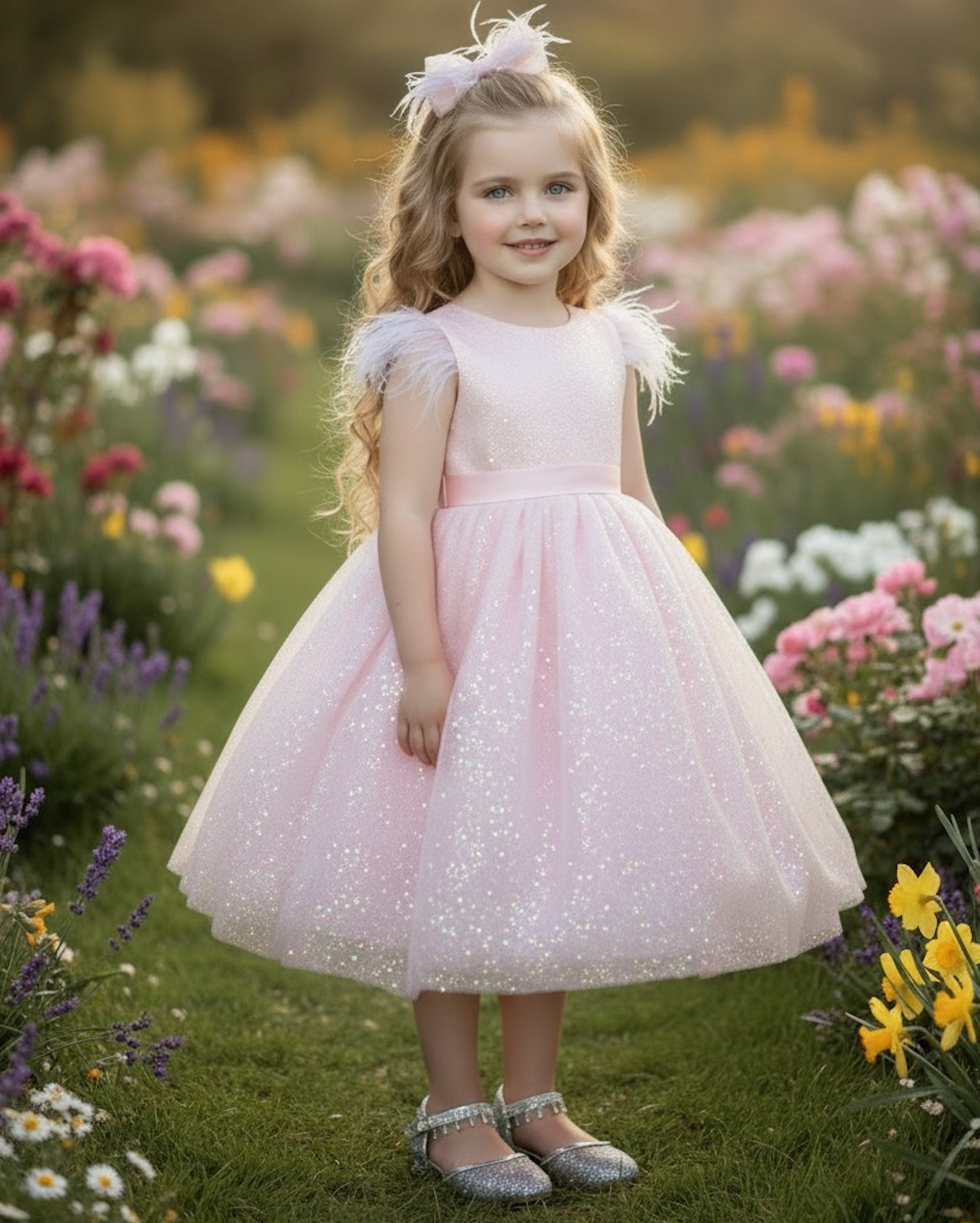 ELIANA DRESS & BOW SET BLUSH PINK