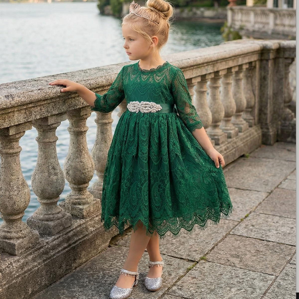 green emerald velvet dress Bella Rafaela Dress & Belt Set-Emerald 10