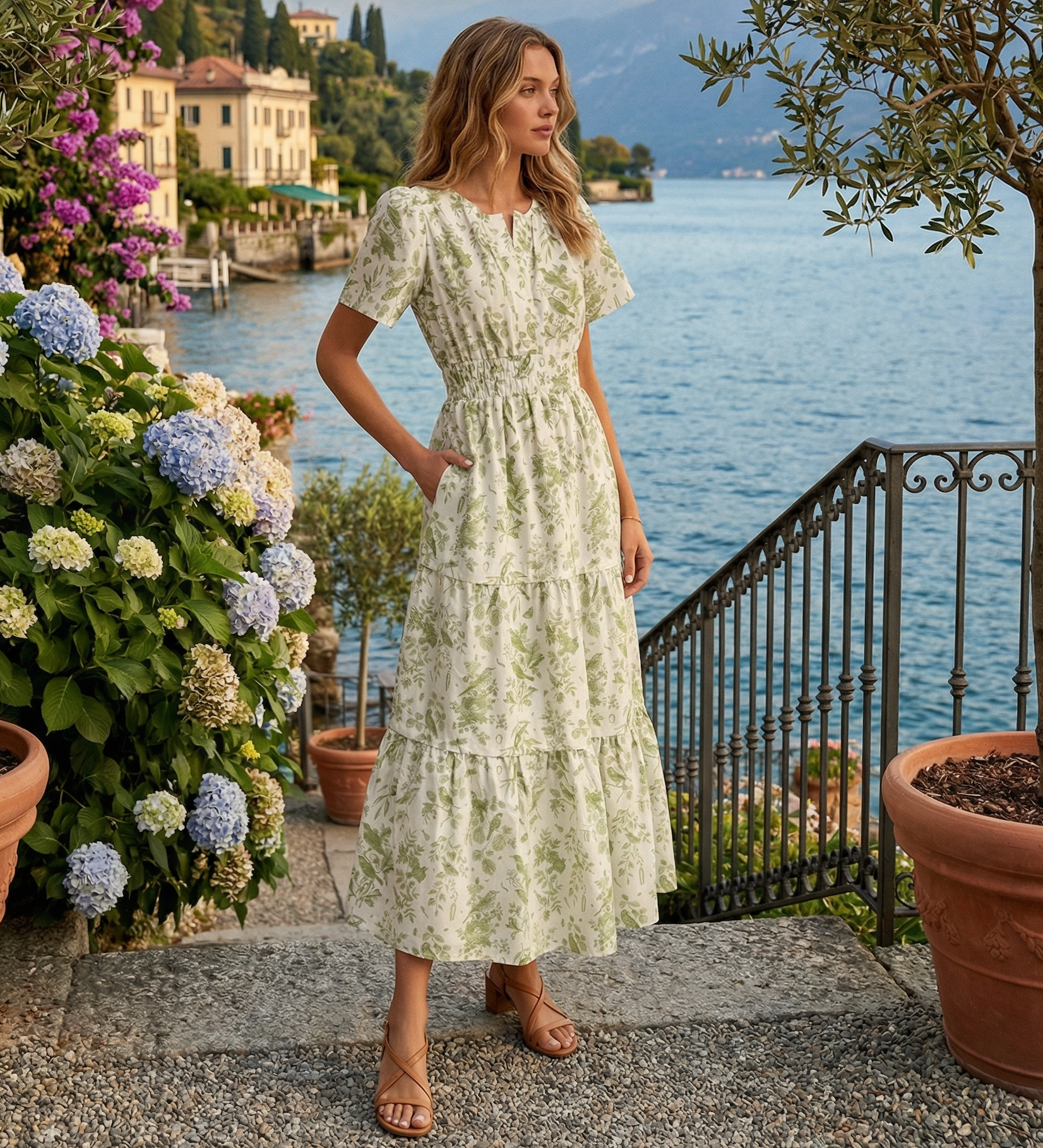 Lina Maxi Dress Green Floral XL (14/16) Lina Maxi Dress Green Floral XL (14/16)
