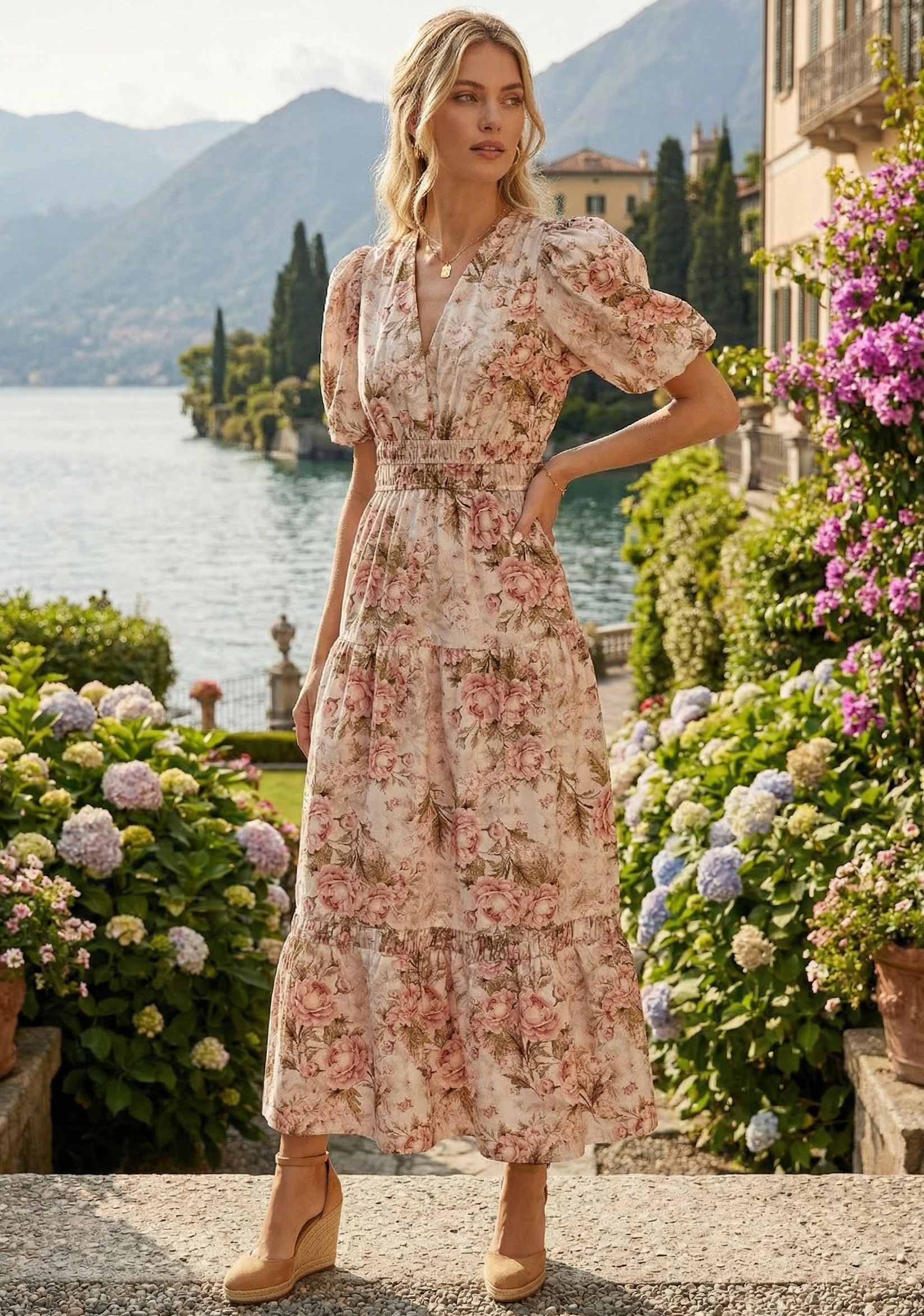 MAGGIE DRESS ROSE FLORAL