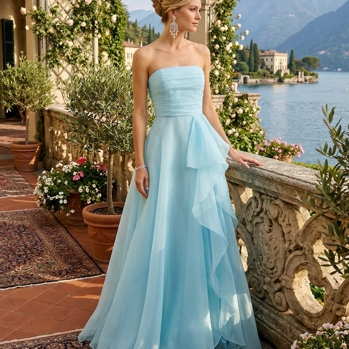 blue formal dress for wedding 21 Adorable Dresses Romantic Celebration embodying that signature mermaid flair Prom Dress Light Blue Polyester