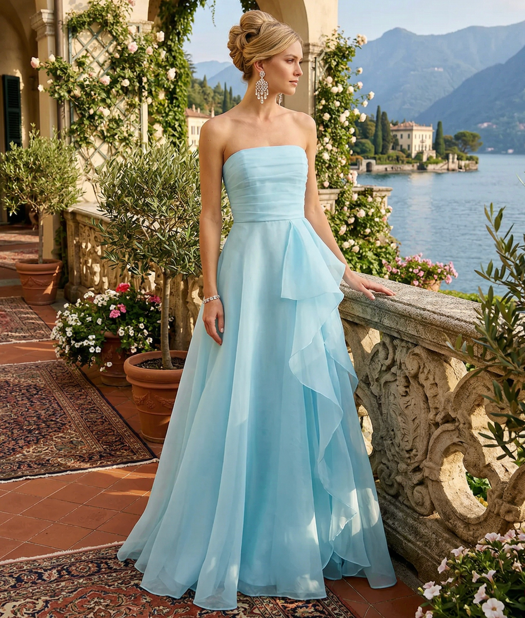 NALA GOWN BLUE ORGANZA NALA GOWN BLUE ORGANZA