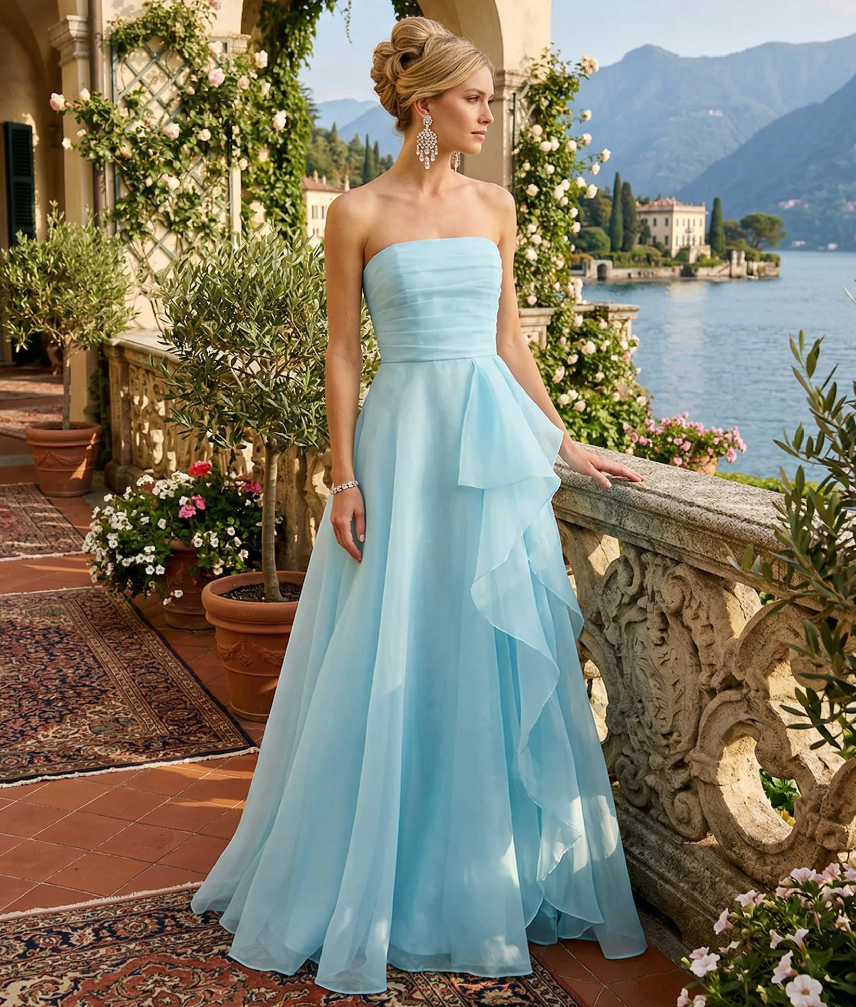 NALA GOWN BLUE ORGANZA