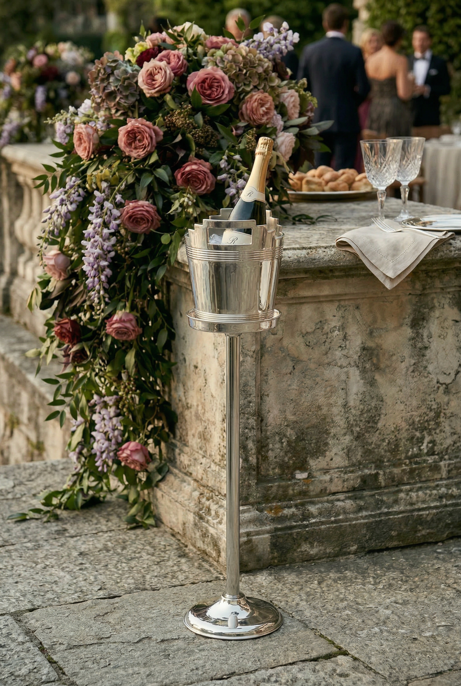 SILVER PLATED BRADFORD CHAMPAGNE BUCKET STAND
