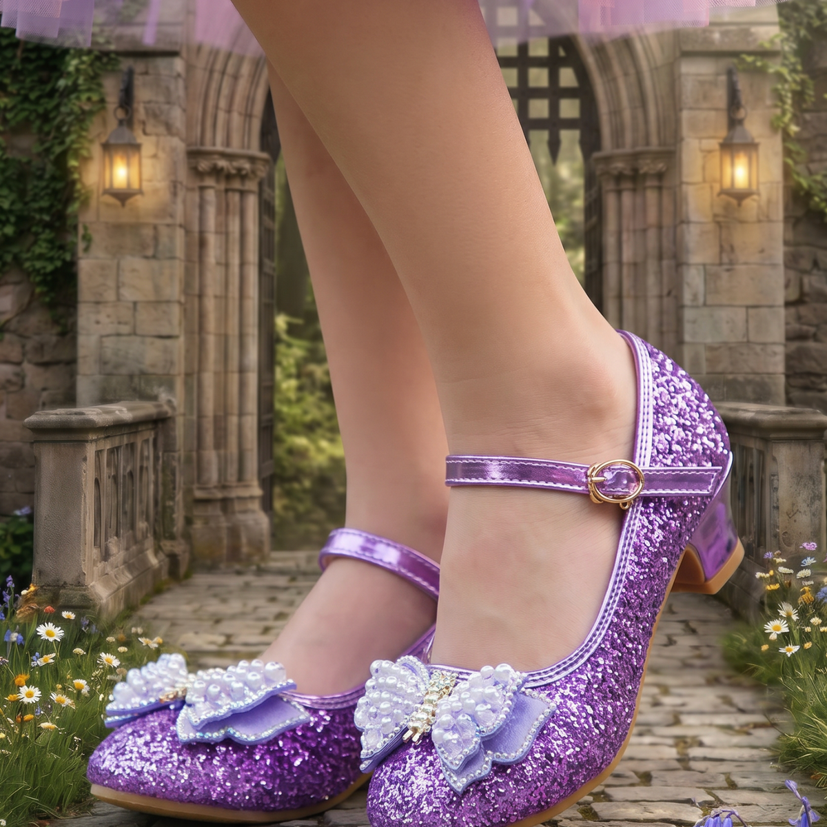 ladies purple dress shoes Lavender Women The upper has adjustable belt Lavender Dress Shoes | Patent