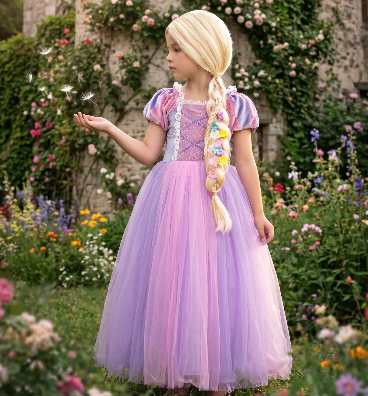 princess dresses with tiara included for sale Barbara Princess Anneliese Cosplay Costume Dress with Crown and Choker