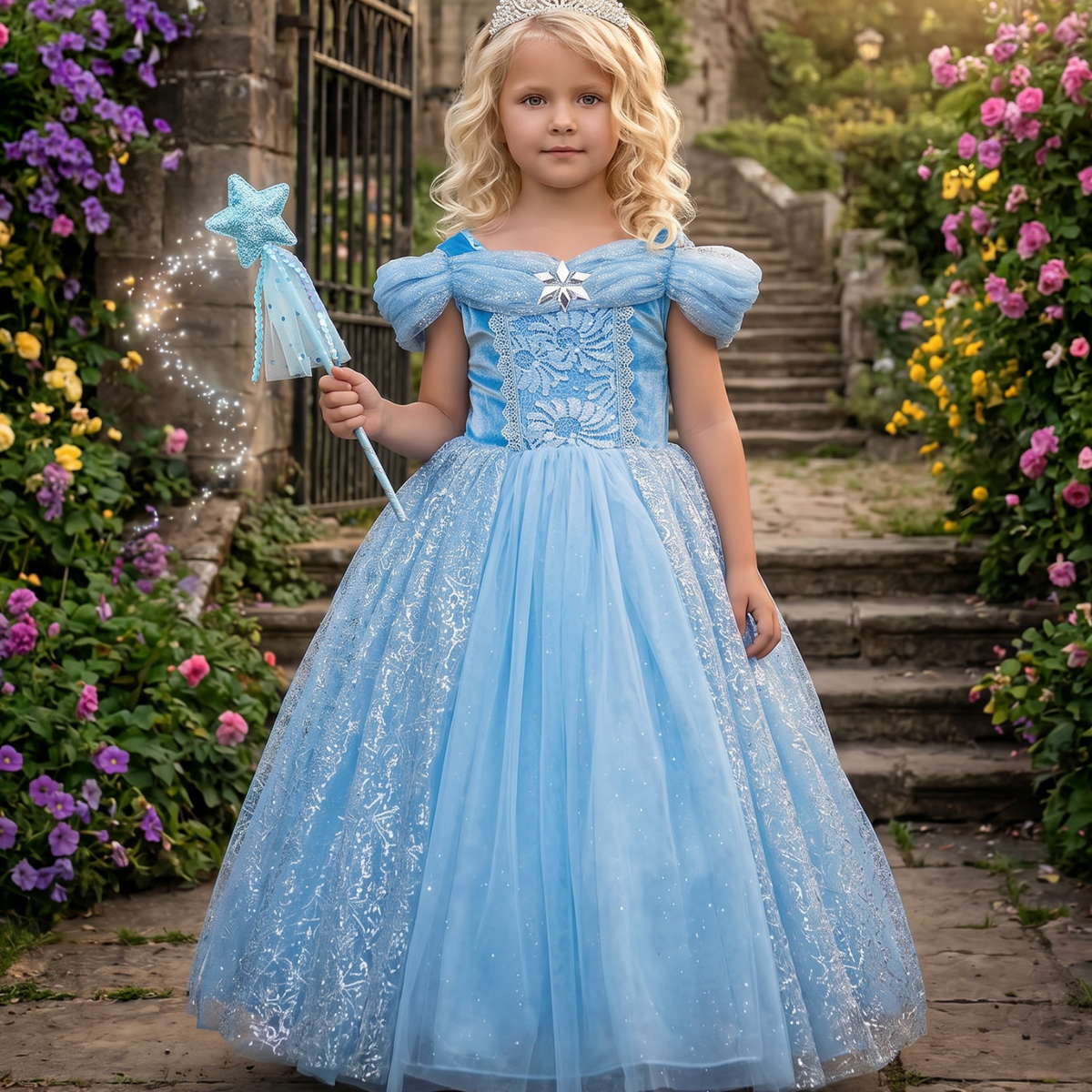 Princess Dress- Blue Princess Wedding Dresses and Dress Up for Toddlers 5 Princess Dress- Blue Princess Wedding Dresses and Dress Up for Toddlers 5