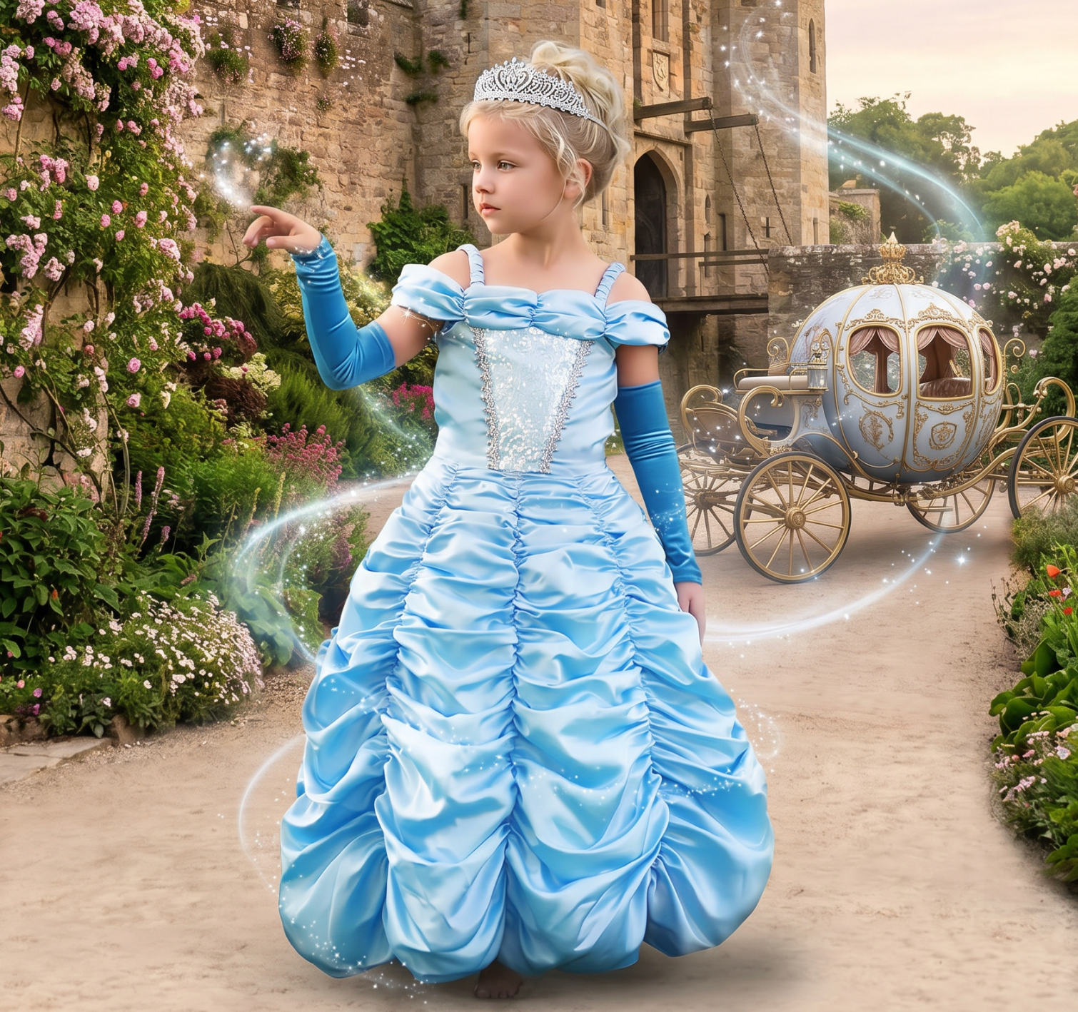 PRINCESS CAROLINE GOWN & GLOVE SET