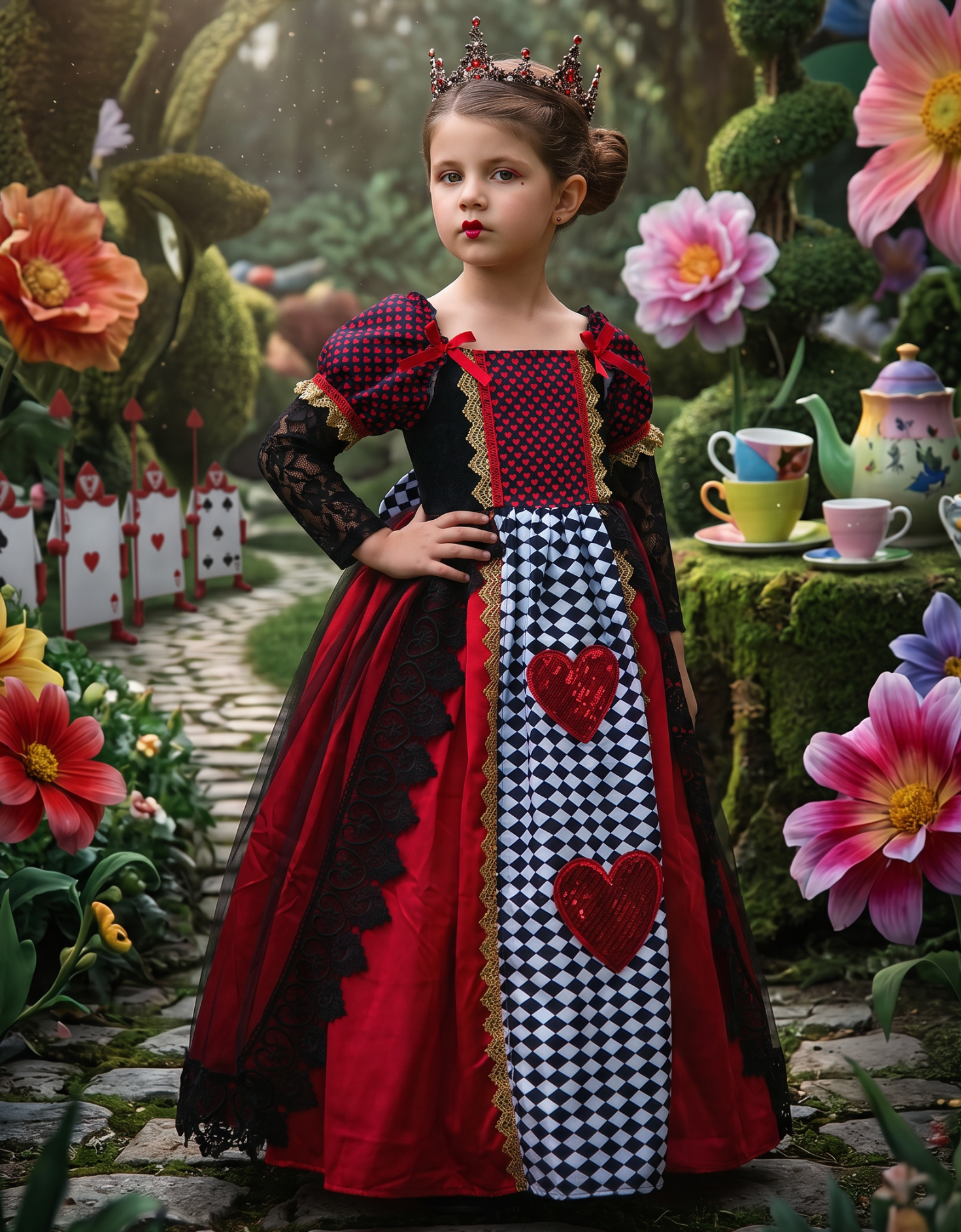 Queen of Heart Costume for Kids 12 Queen of Heart Costume for Kids 12