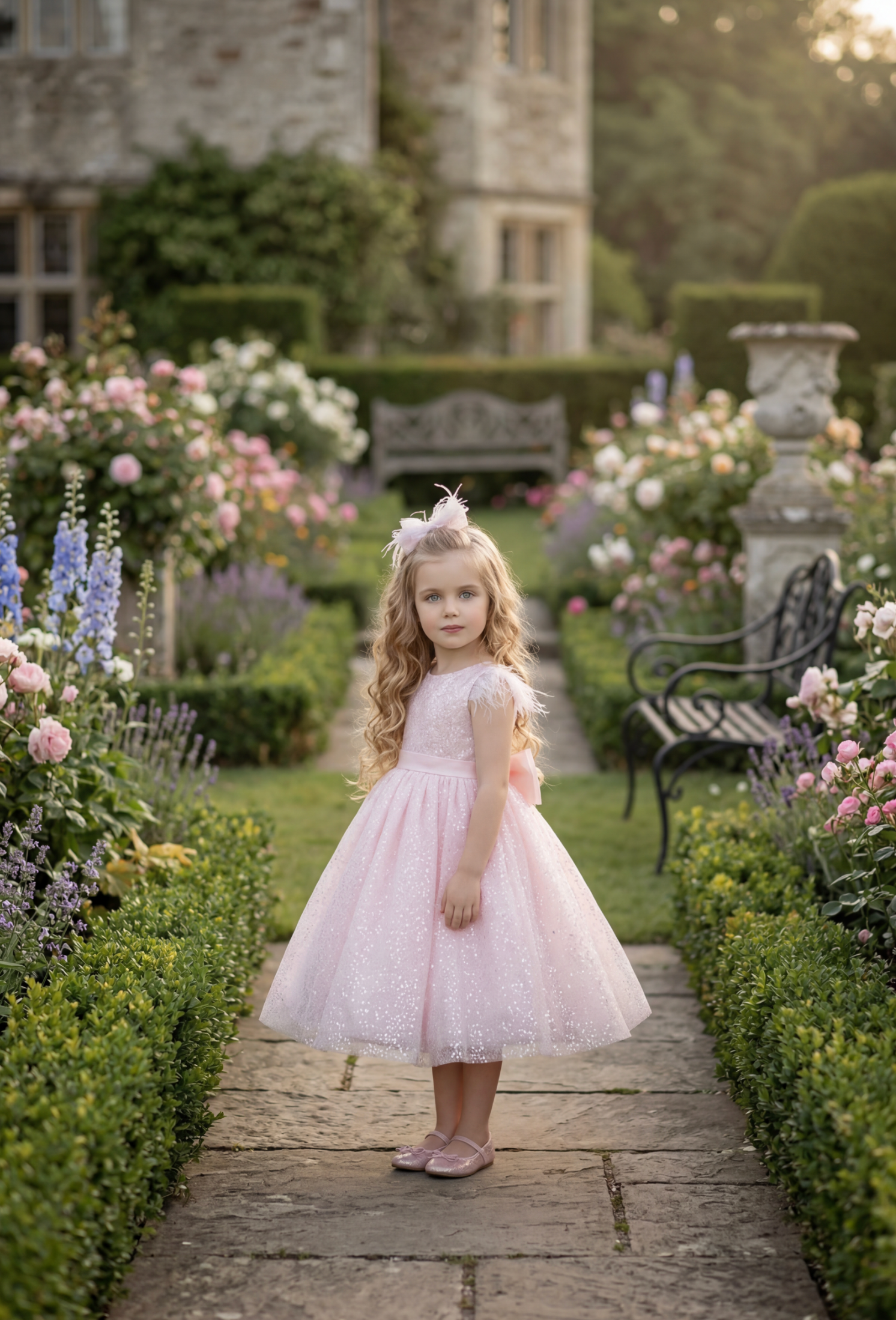 ELIANA DRESS & BOW SET BLUSH PINK