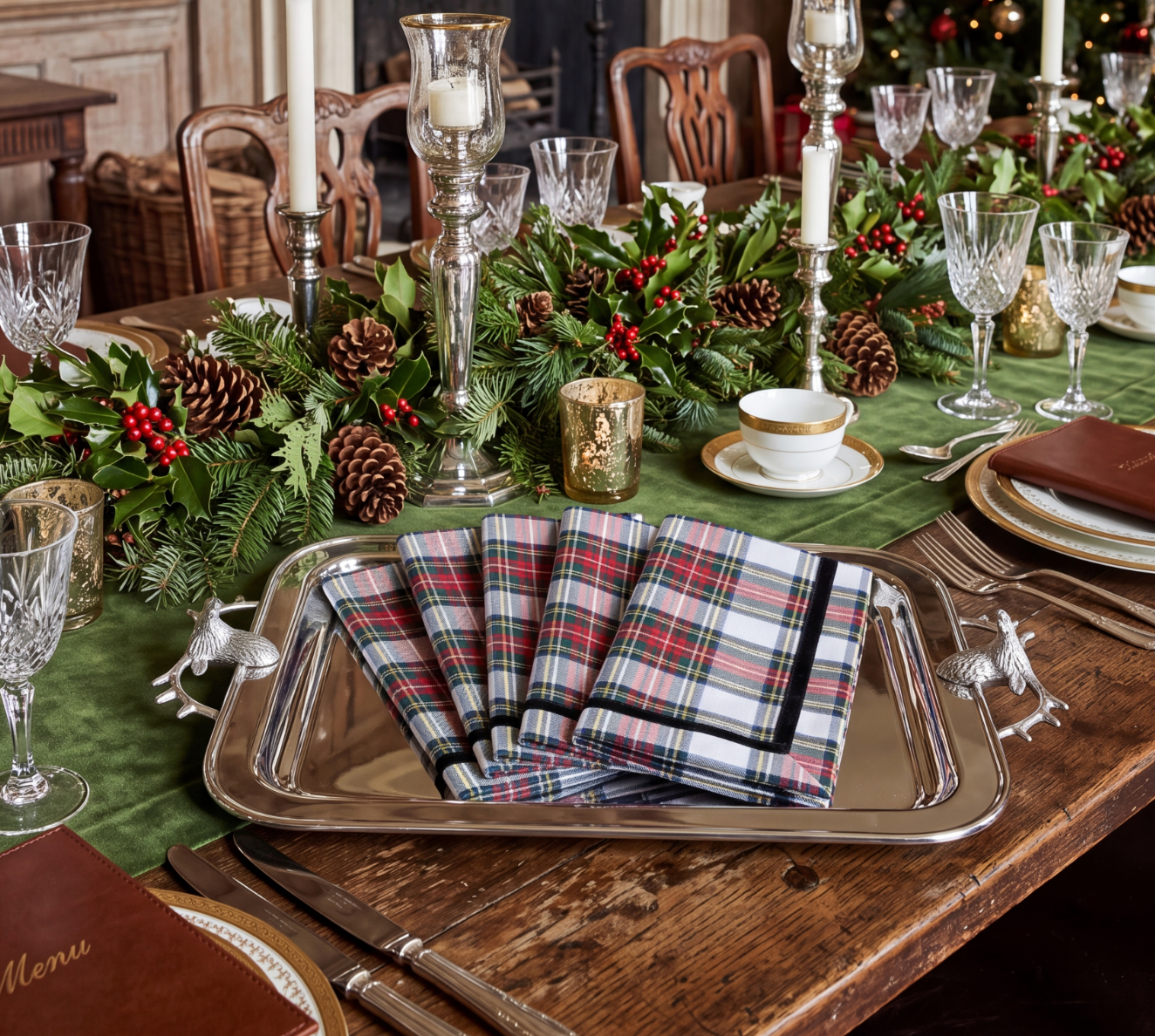 STEWART TARTAN NAPKIN SET OF 4