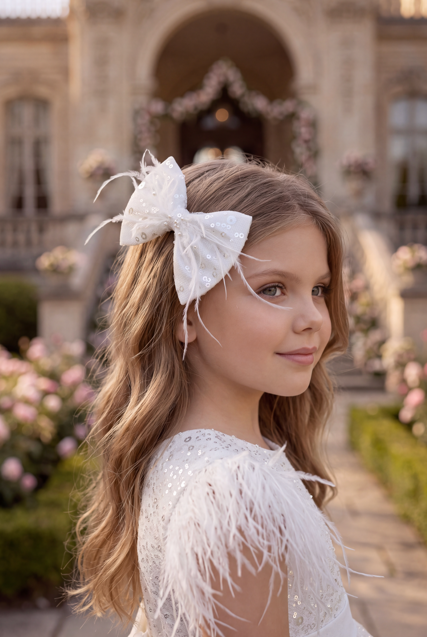 ELIANA DRESS & HAIR BOW SET WHITE