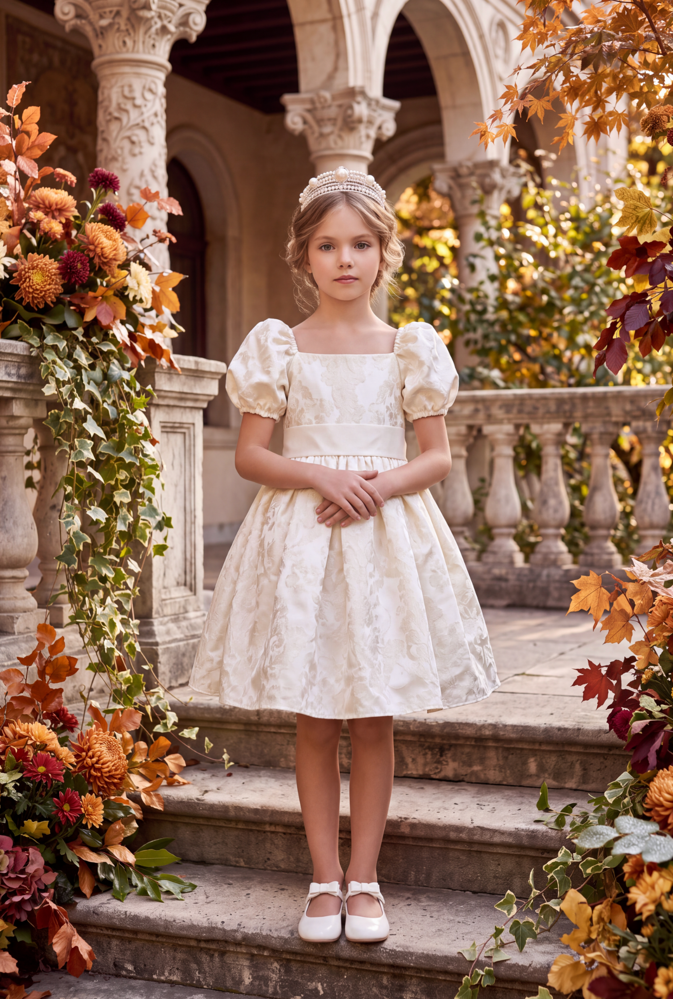 ARIELLE DRESS IVORY JACQUARD