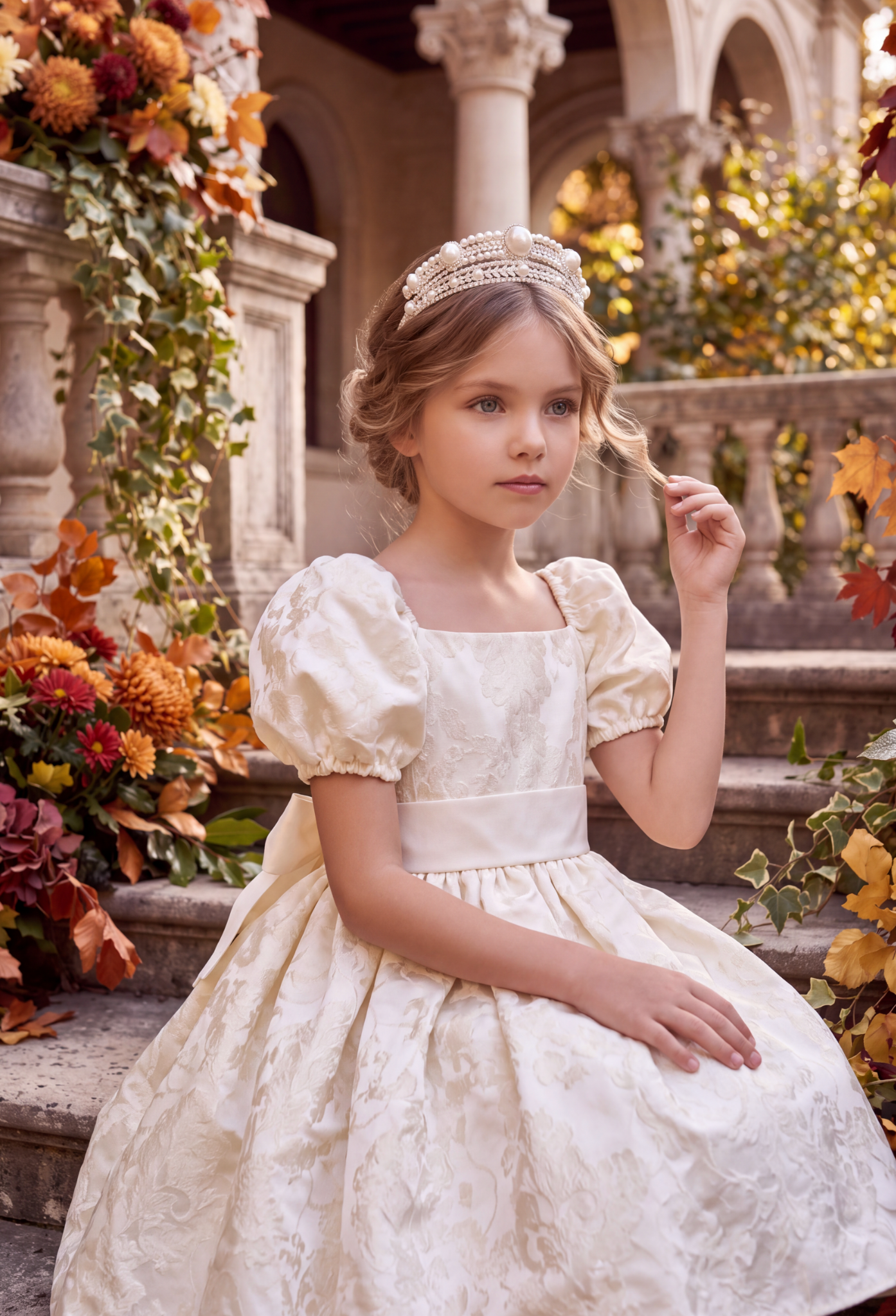 ARIELLE DRESS IVORY JACQUARD