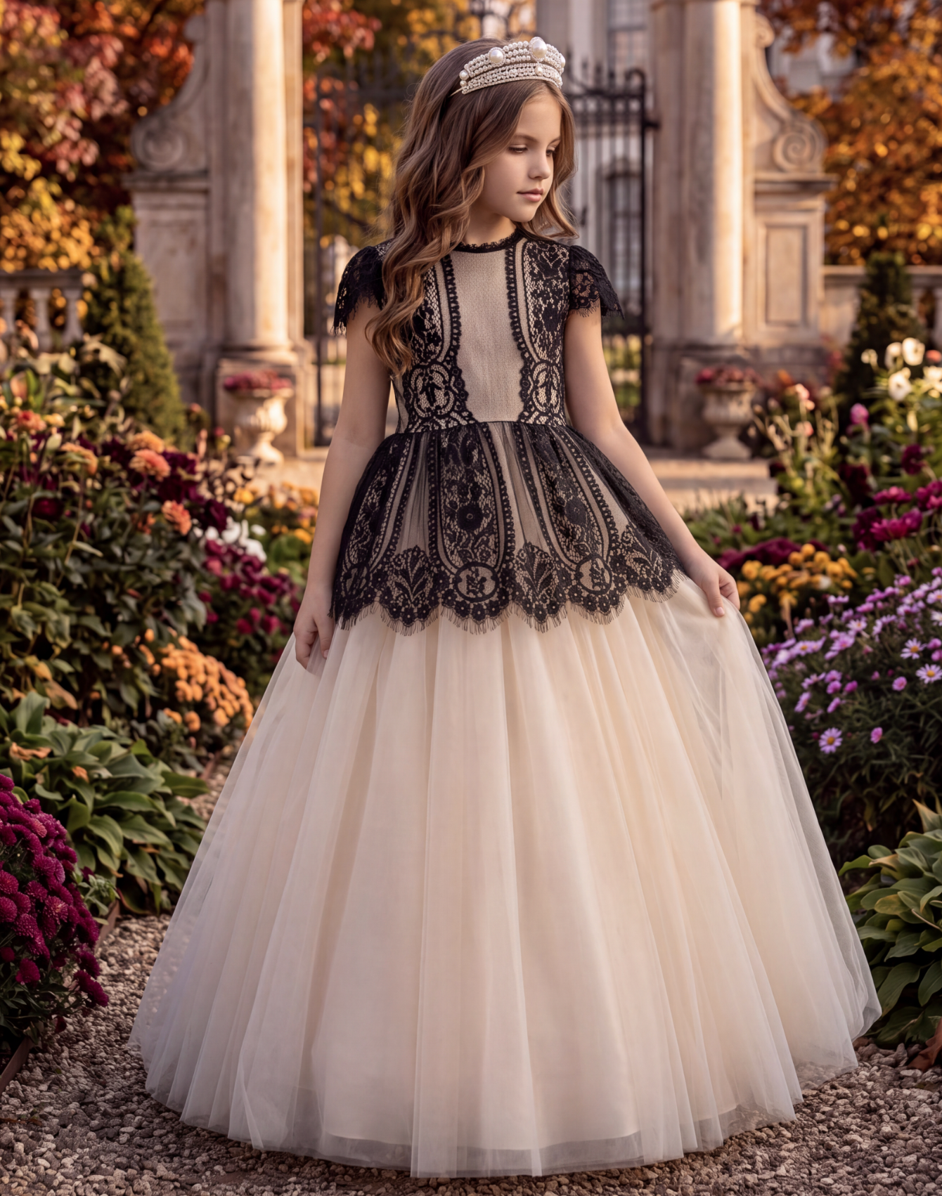 GWENDOLYN GOWN BLACK/NATURAL