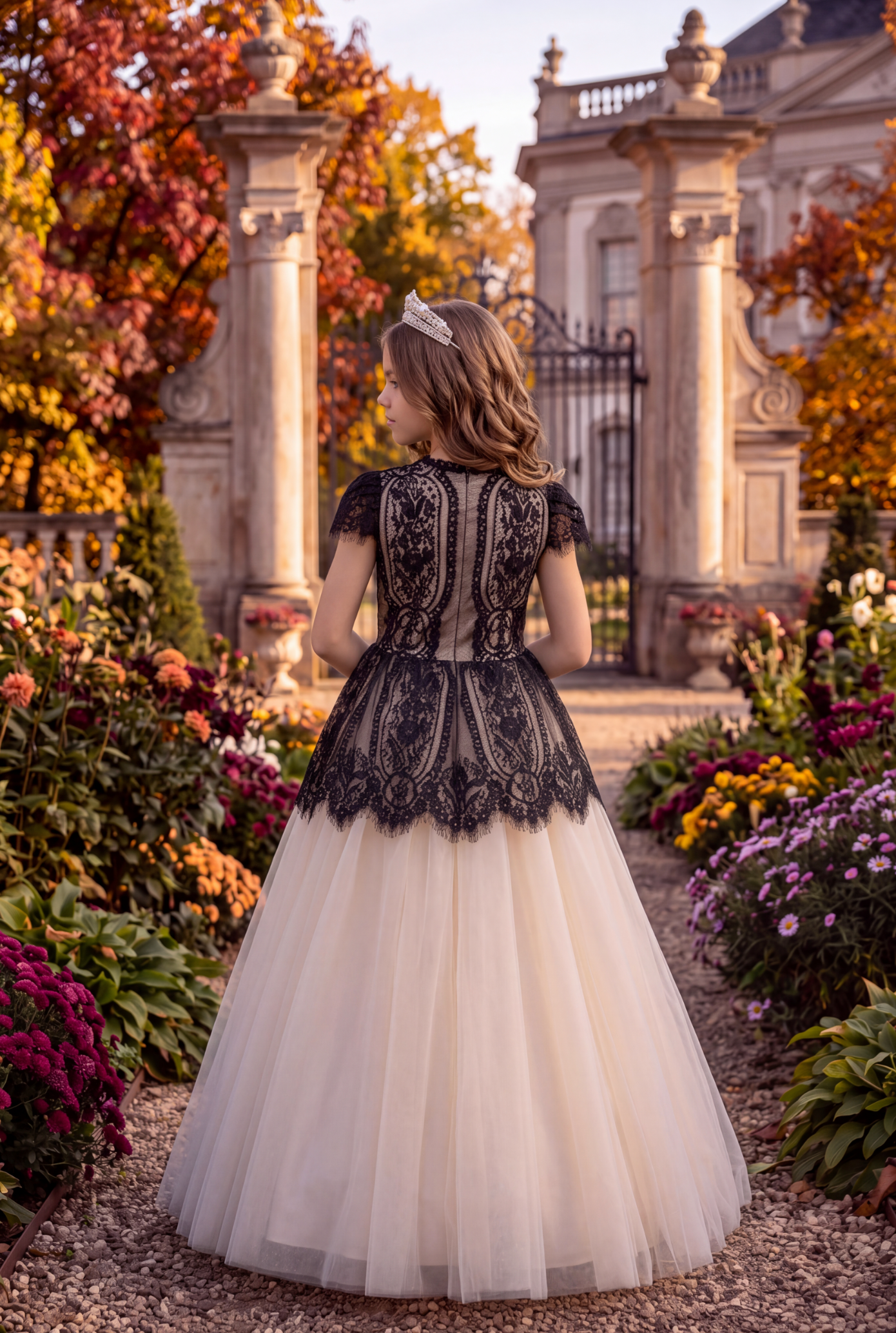 GWENDOLYN GOWN BLACK/NATURAL