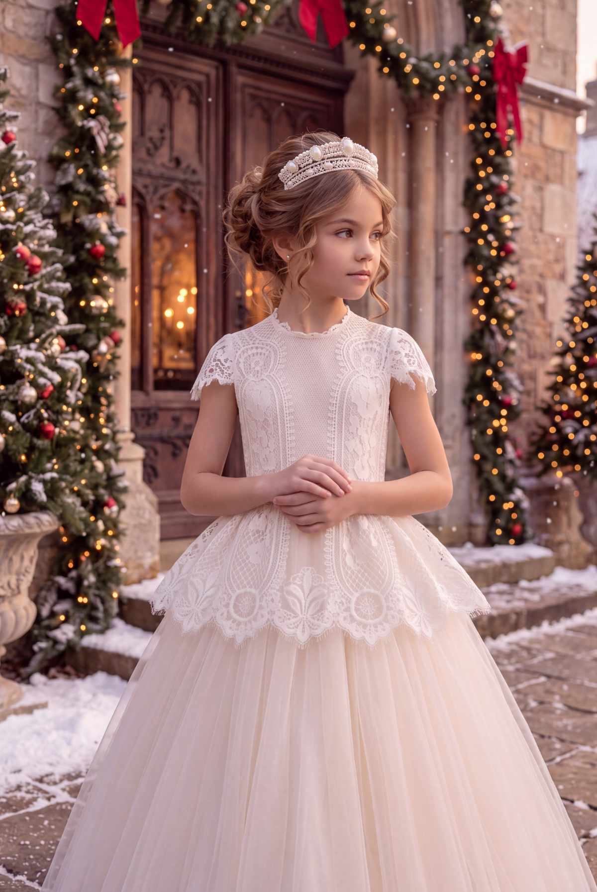 GWENDOLYN GOWN-WHITE/NATURAL