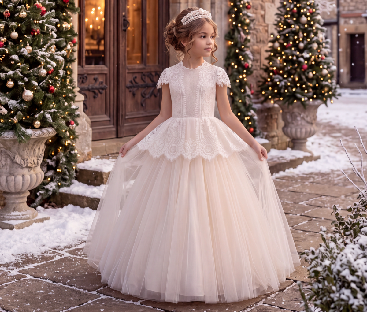 GWENDOLYN GOWN-WHITE/NATURAL