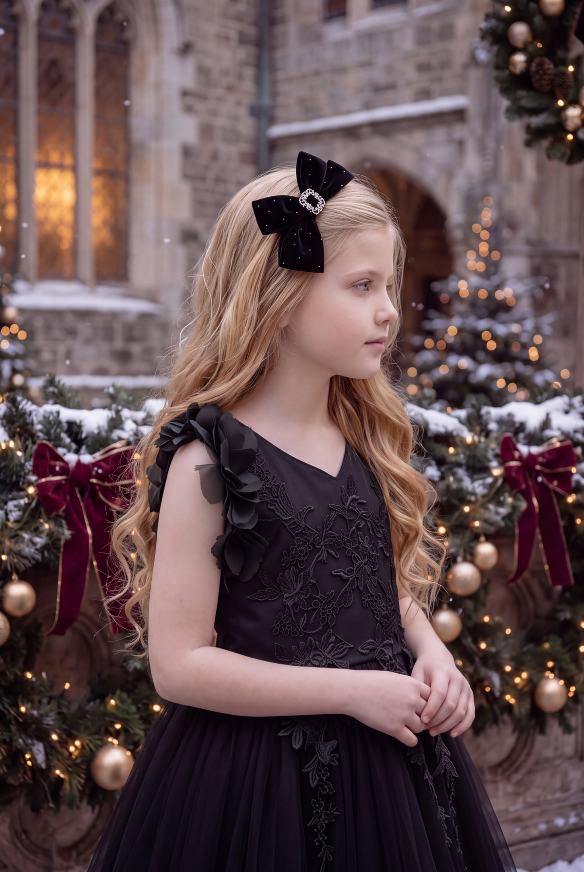 RAYE VELVET BOW BLACK