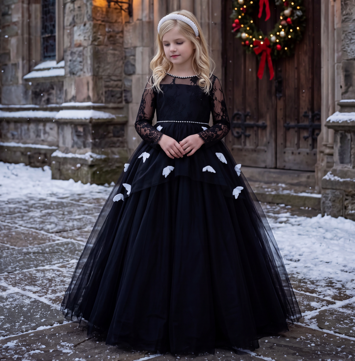 MARIPOSA GOWN BLACK & WHITE