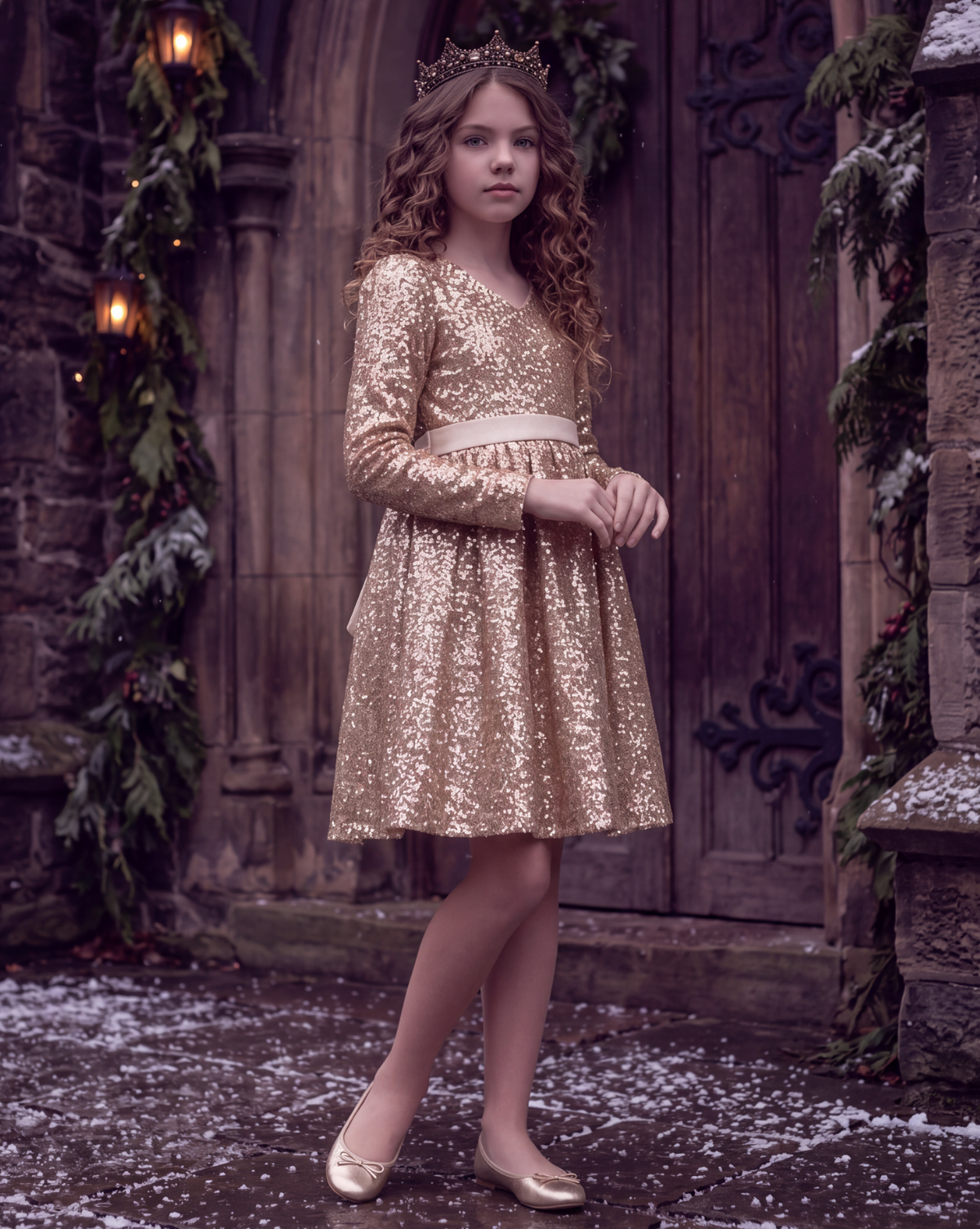 EMMA SEQUIN DRESS GOLD